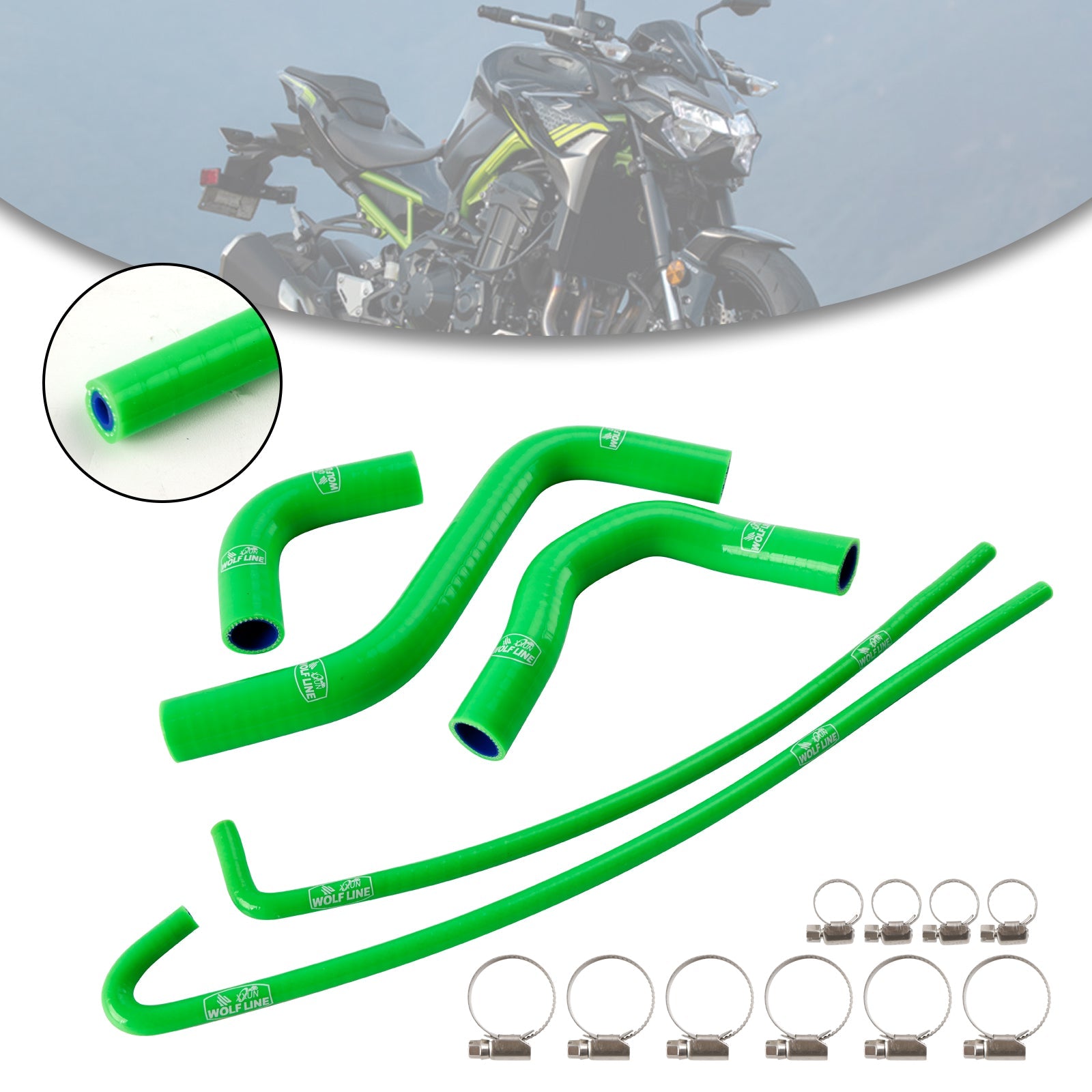 2017-2026 Kawasaki Z900 Silicone Radiator coolant Hose kit