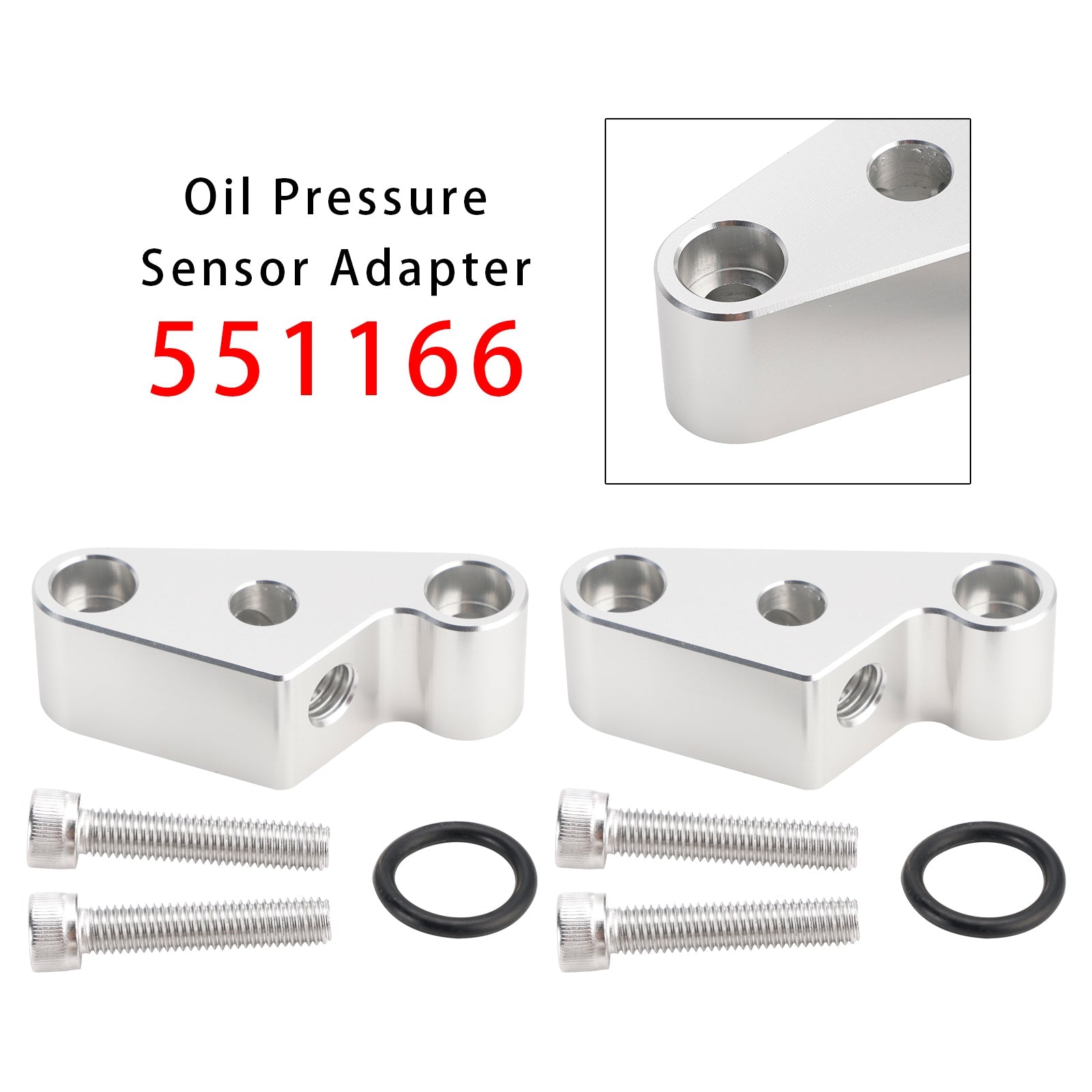 2 Pack Oil Pressure Sensor Adapter Port 551166 For Gen 5 Lt Valley Pan M12-1.75