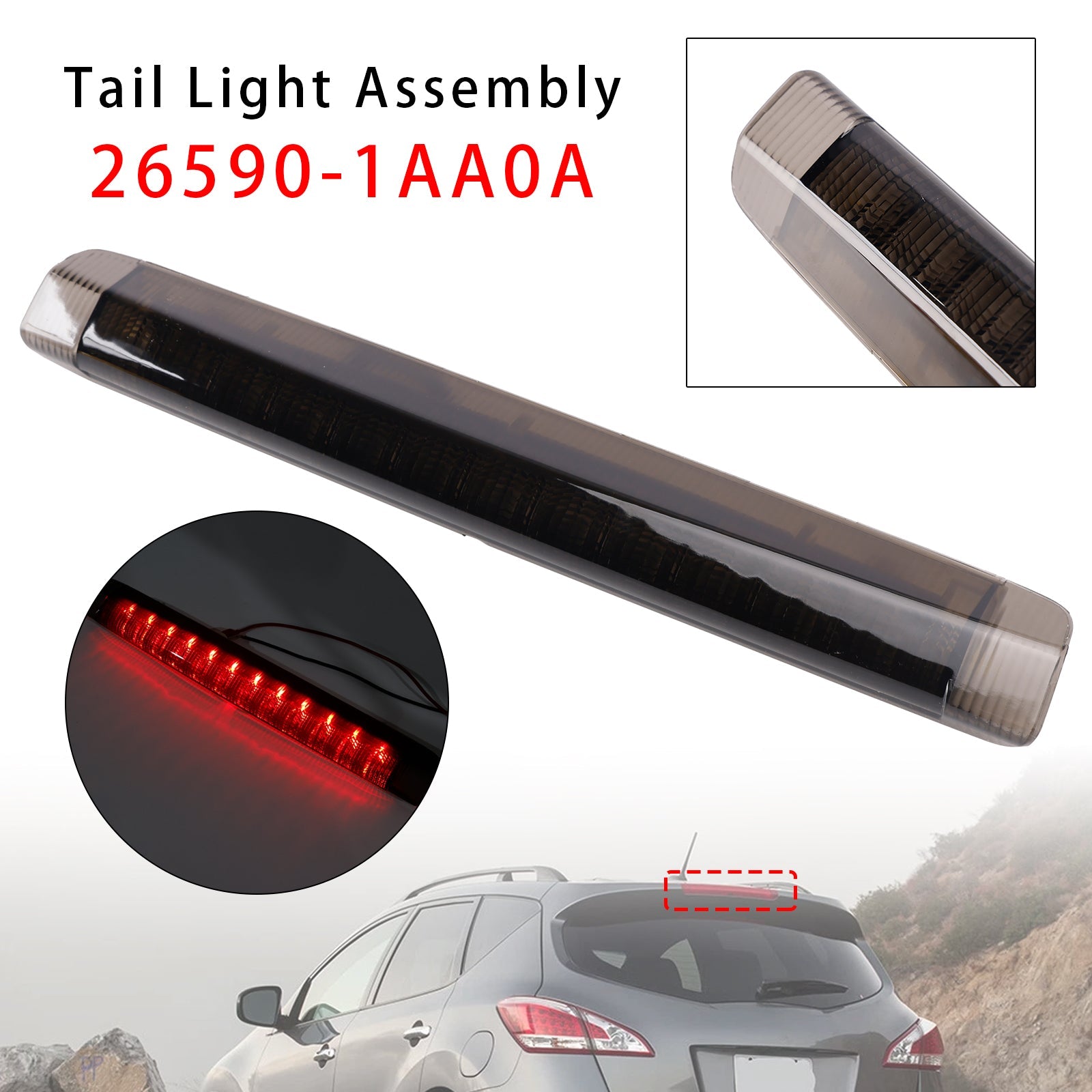 2009-2014 For Nissan Murano Led Third Brake Light Lamp 26590-1AA0A Smoked