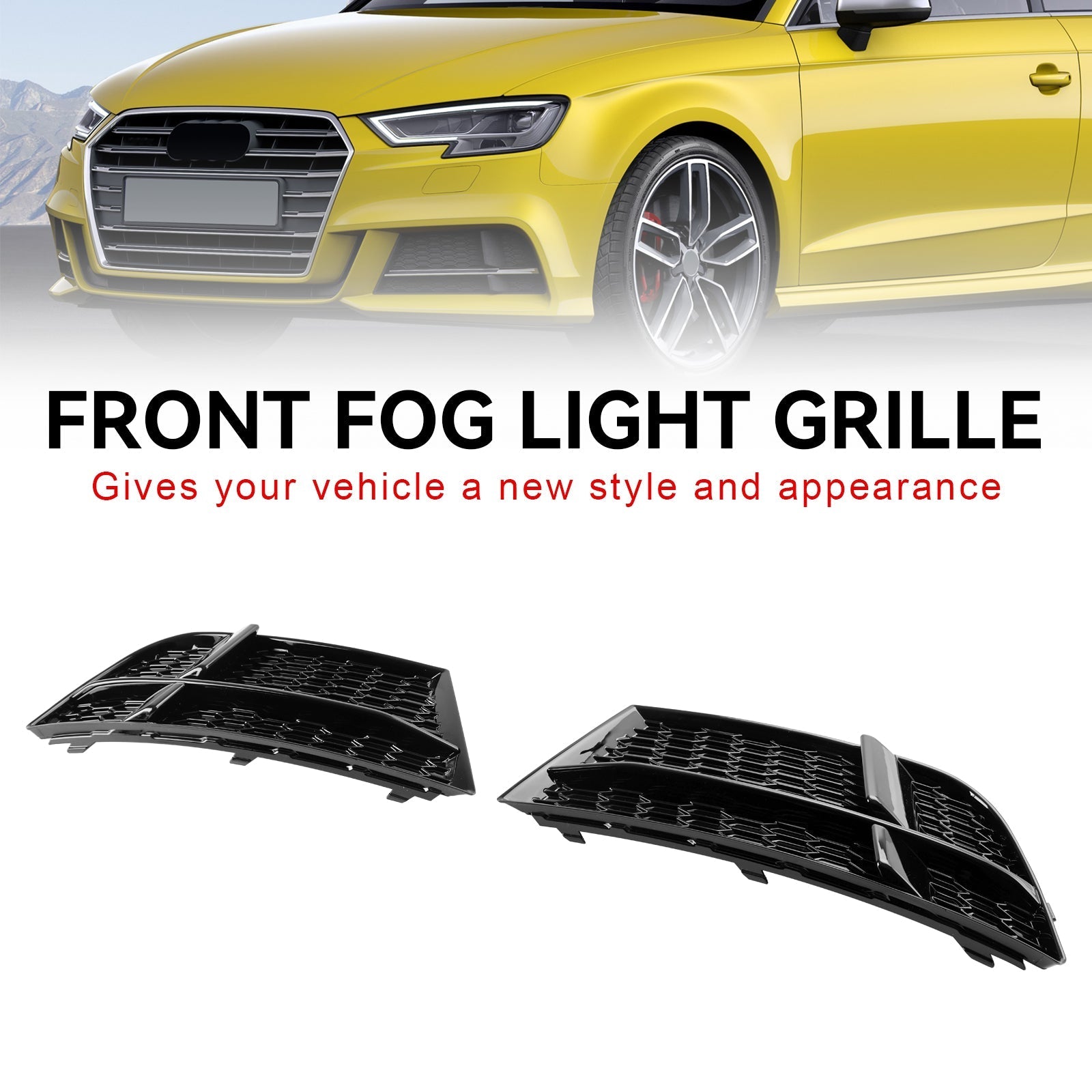 2016.77-2020 AUDI A3 8V S-LINE SPORTBACK S3 Front Fog Light Cover Bezel Grill Grille 8V3807682 8V3807681