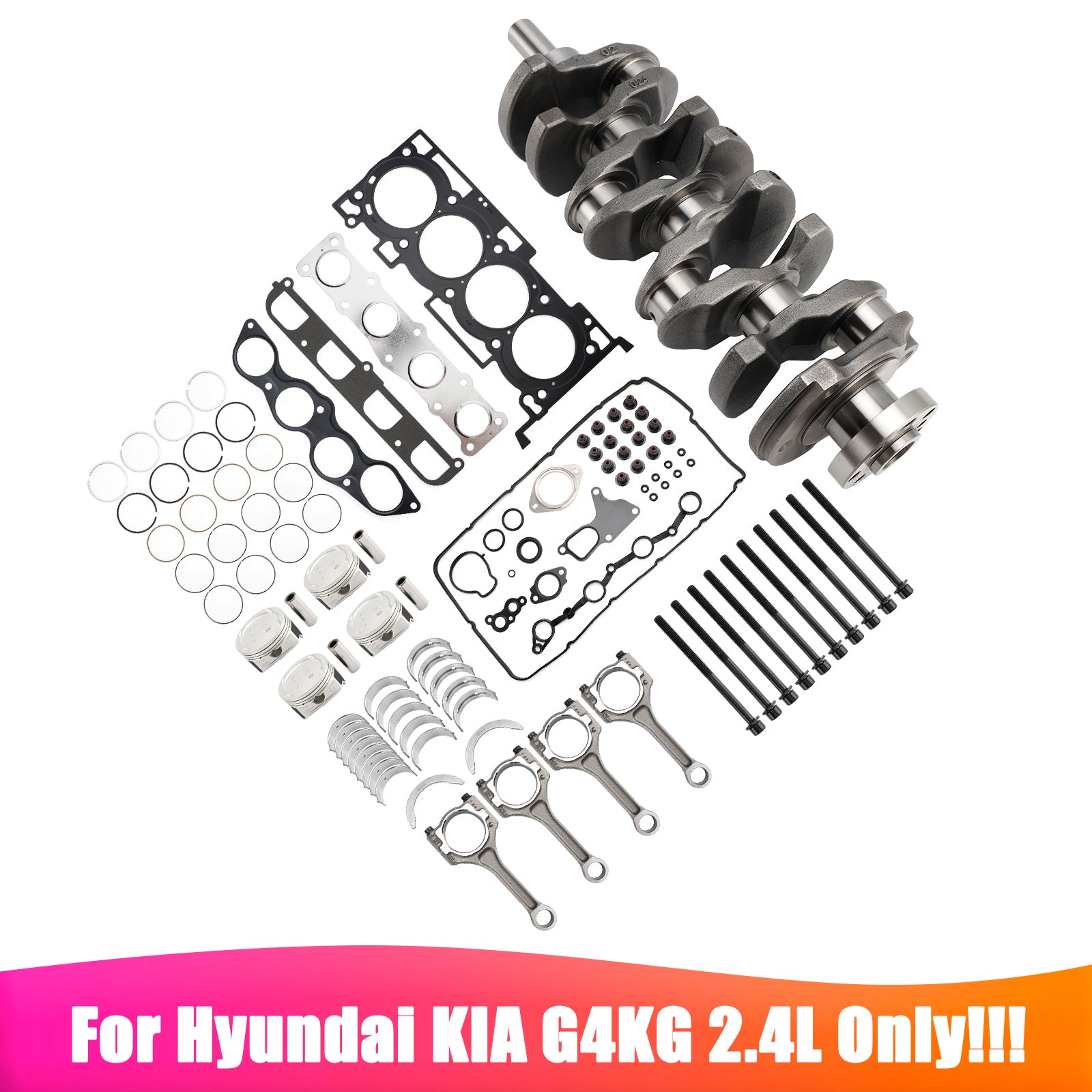 2013-2016 Hyundai iload TQ Cargo 2.5 CRDi RWD Diesel 2.5L G4KG 2.4L Engine Overhaul Rebuilding Kit w/Crankshaft Con Rods
