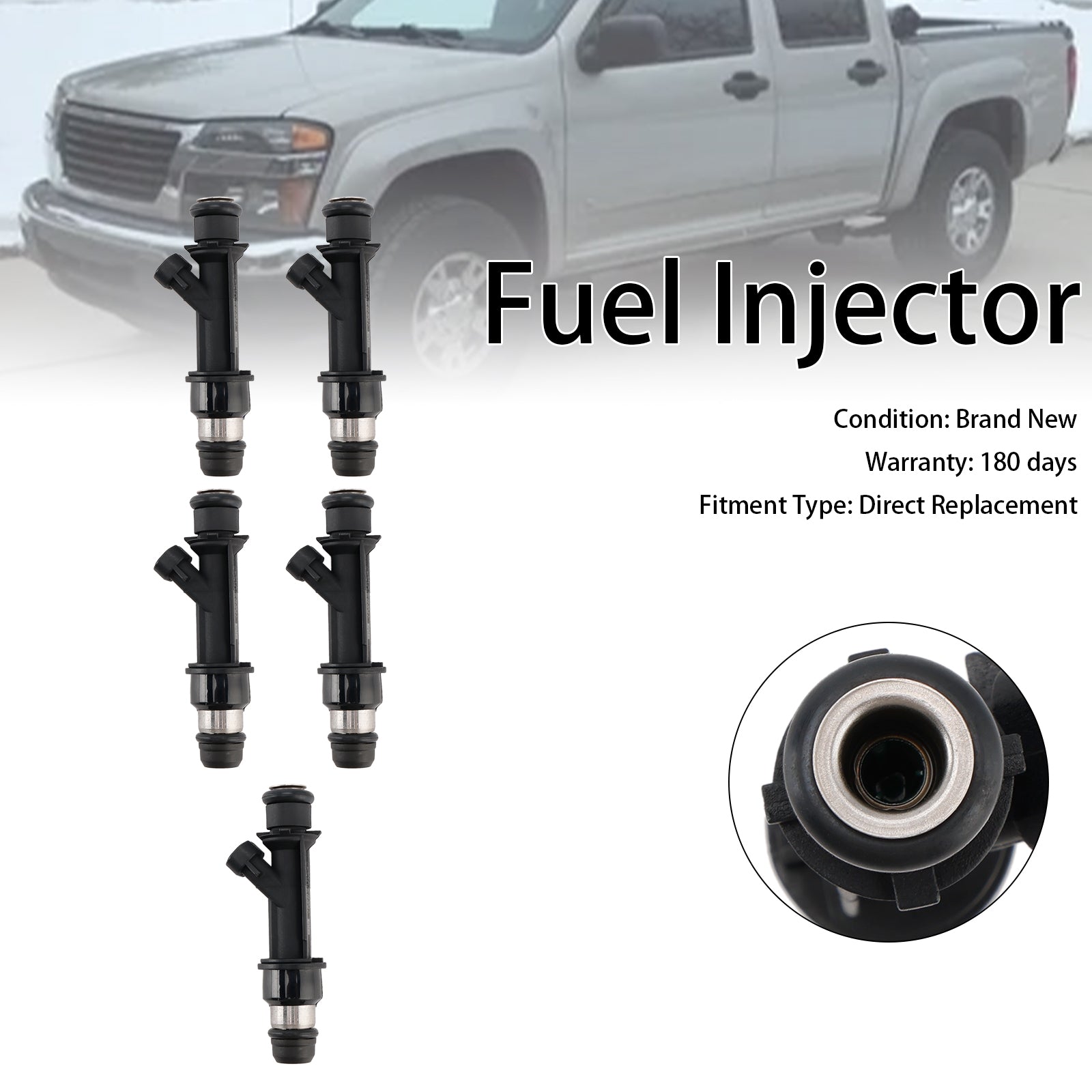 5PCS Fuel Injector 12589465 Fit Hummer H3 Fit Chevrolet Trailblazer Colorado