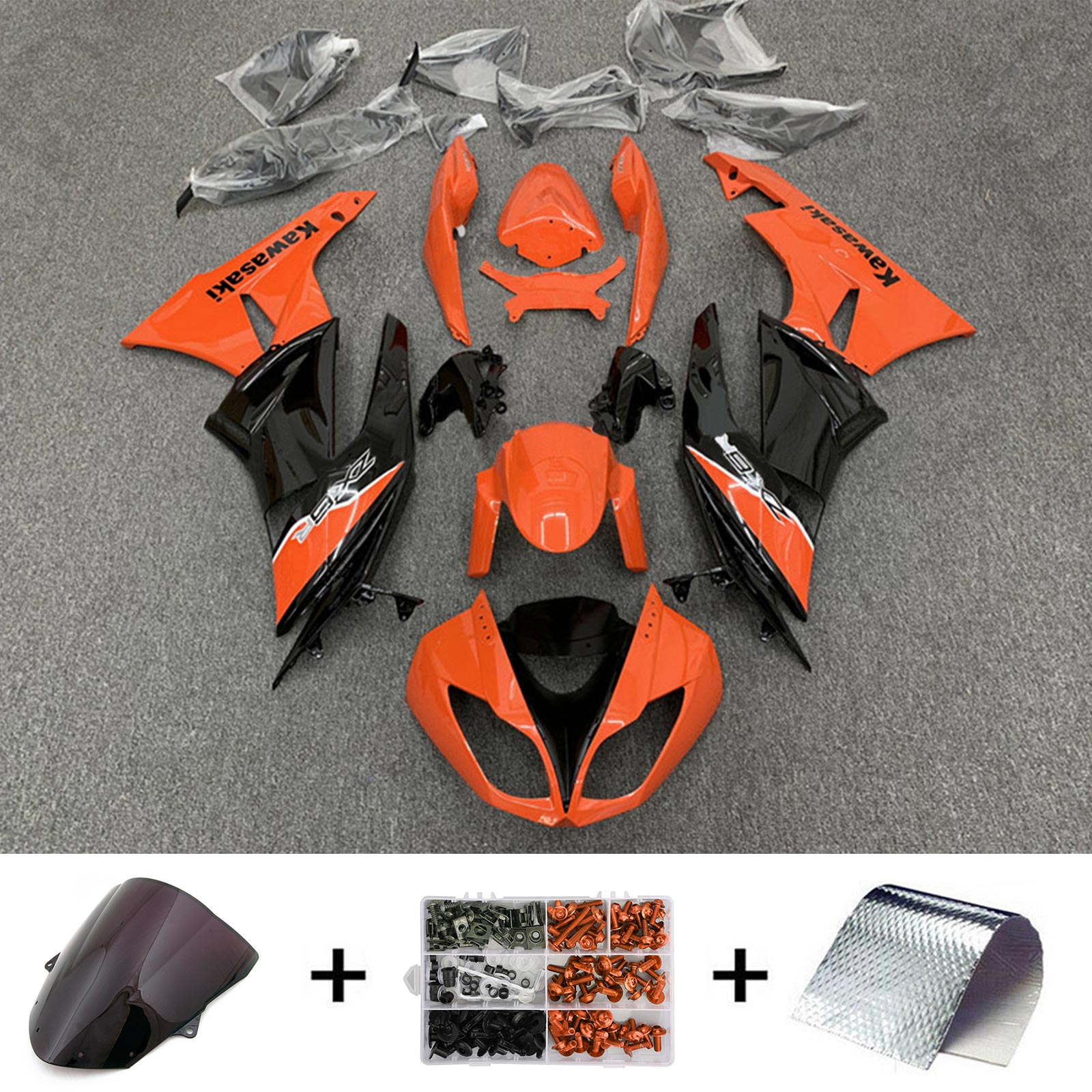 2009-2012 Kawasaki ZX6R 636 Fairing Kit Bodywork Plastic ABS
