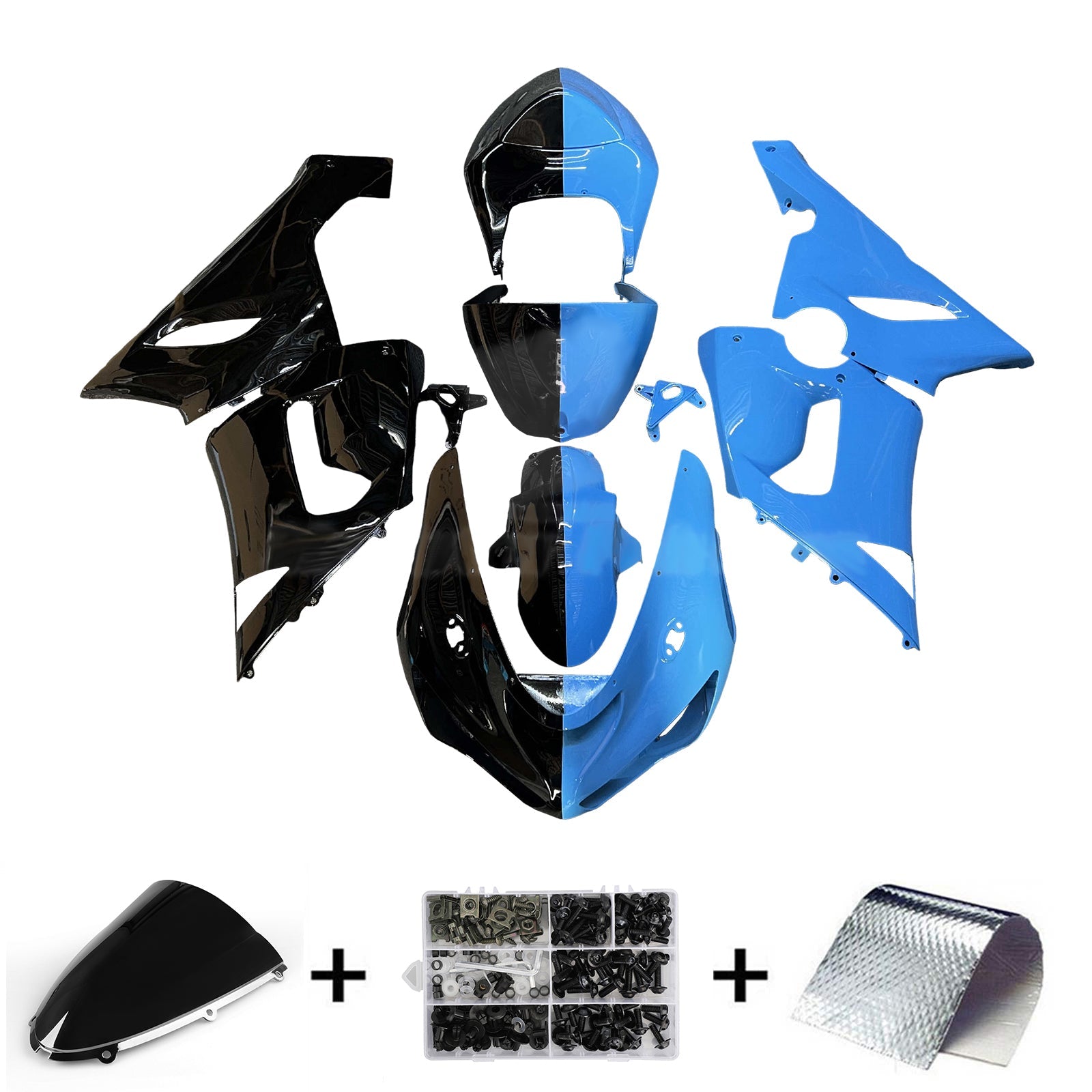 Injection Fairing Kit Bodywork Plastic ABS fit For Kawasaki ZX6R 636 2005-2006