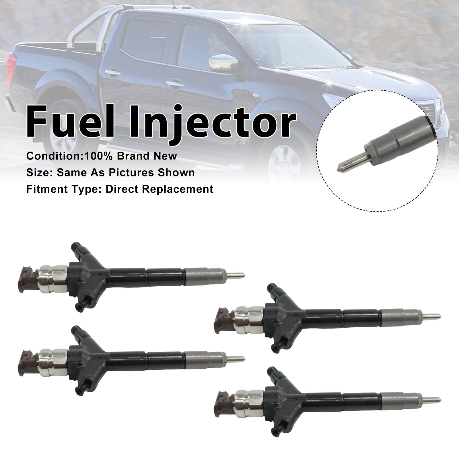 4Pcs Fuel Injector For Nissan Navara NP300 295050-1060 16600-3XN0A