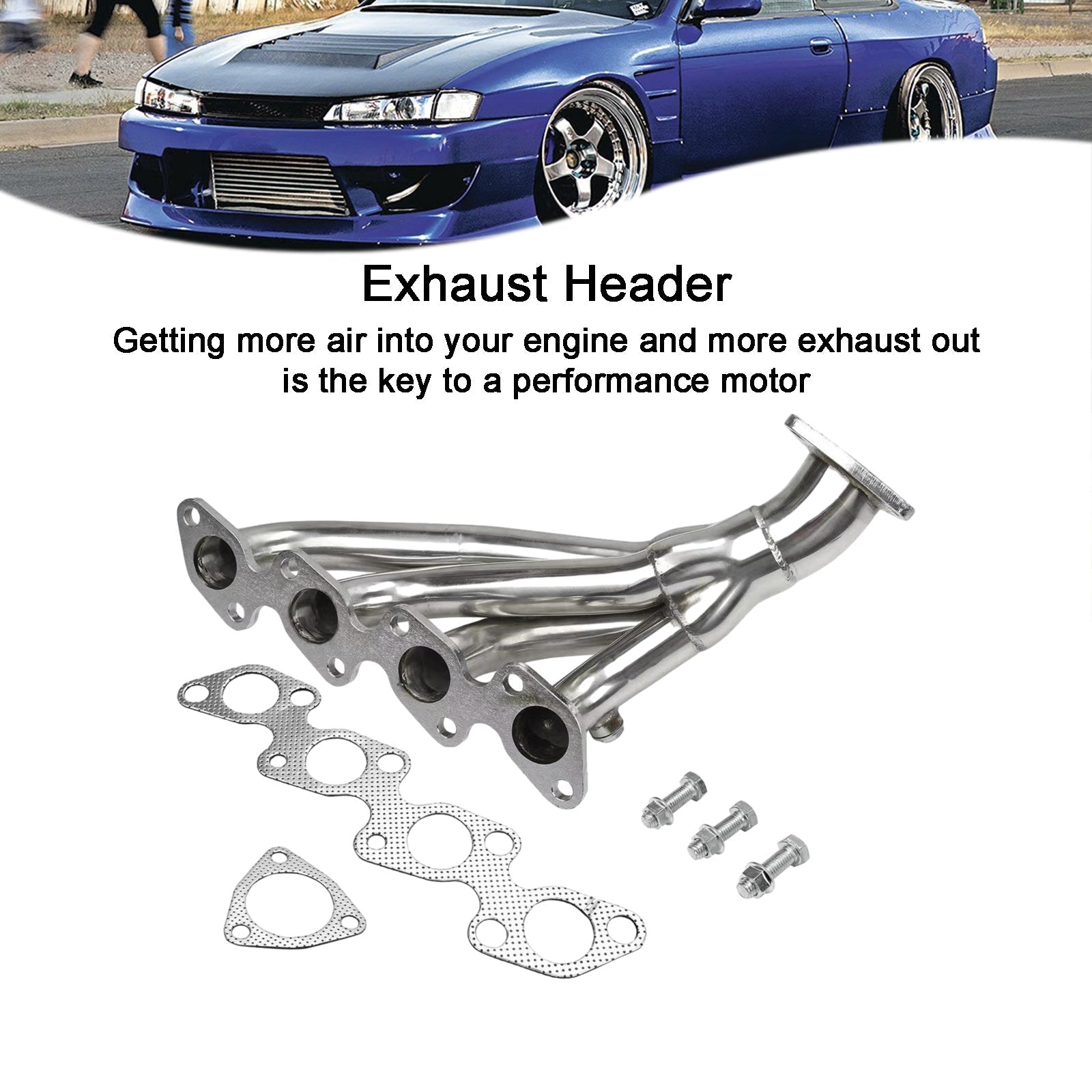 Stainless Steel Header Manifold Exhaust for Nissan 240Sx S14 Ka24De 1995-1998