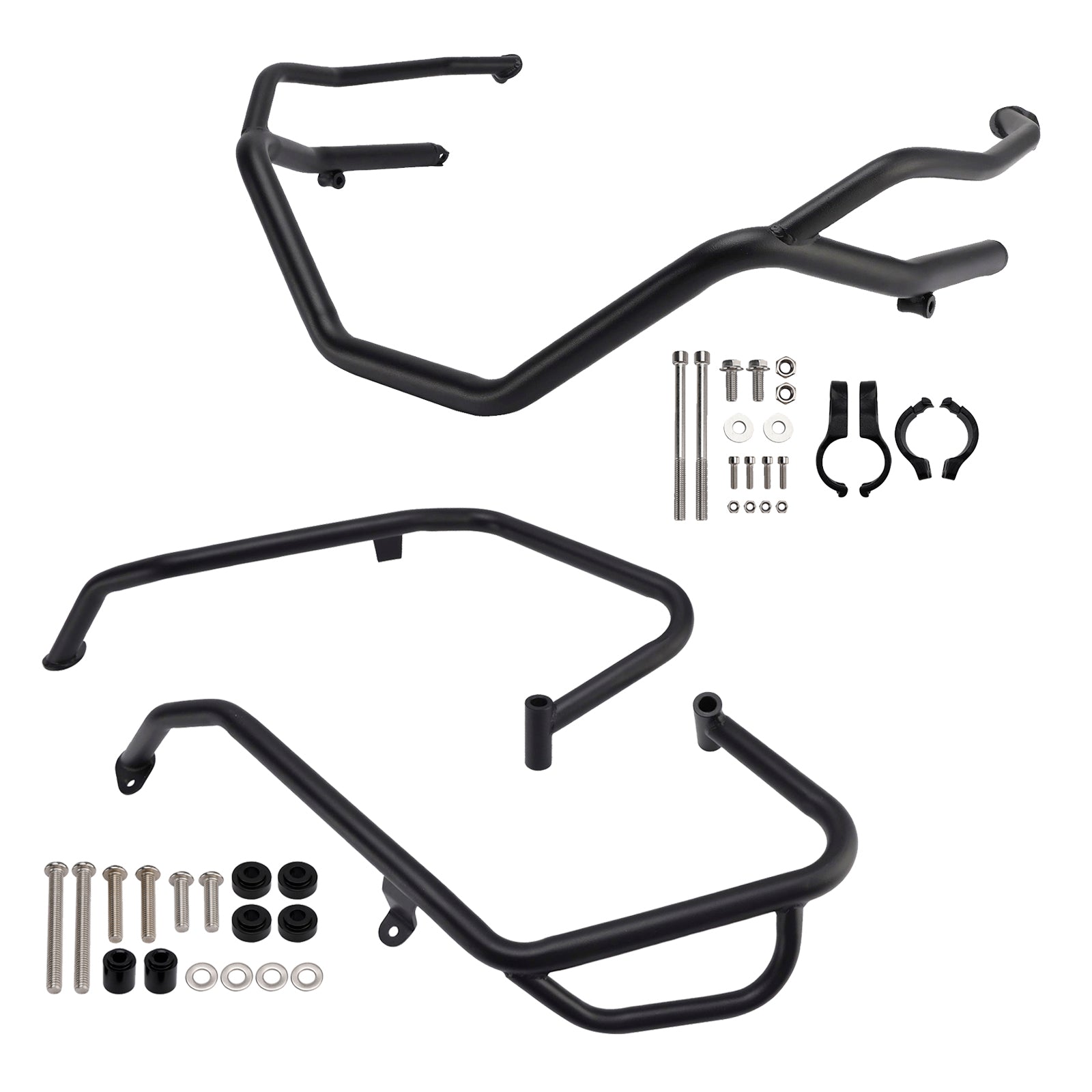 2025+ Honda X-Adv 750 Upper + Lower Engine Guard Frame Crash Bar Kit Black