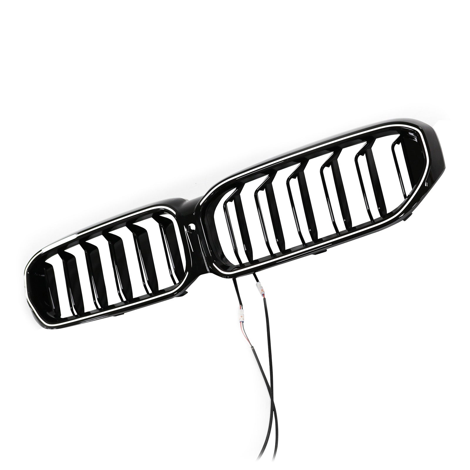 2021-2024 Fit BMW 5 Series G30 G38 Gloss Black Front Kidney Grille Double Slat
