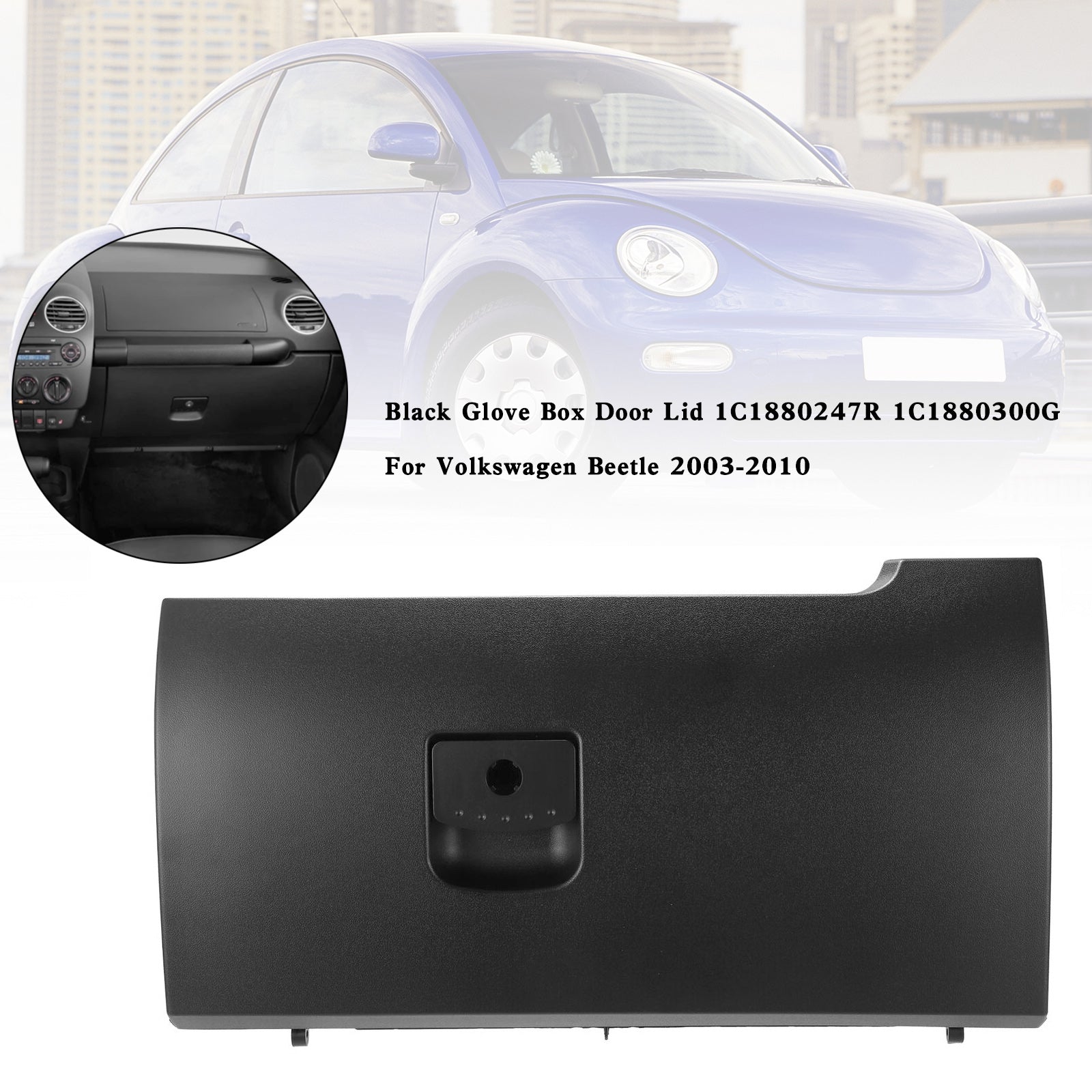 2003-2010 Volkswagen Beetle Black Glove Box Door Lid 1C1880247R 1C1880300G
