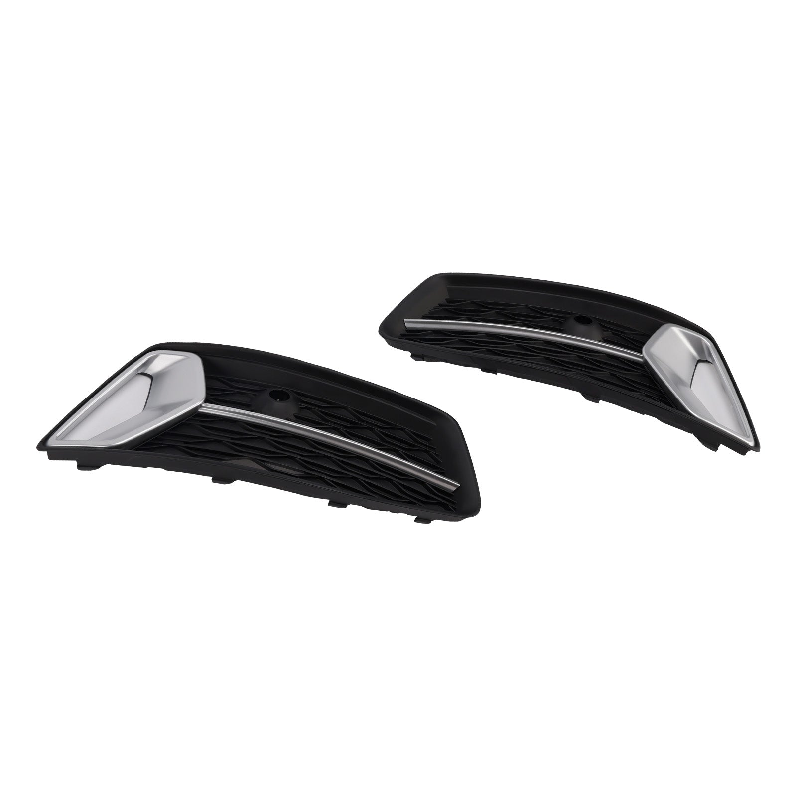 2PCS Front Bumper Grille Grill Fog Light Cover Fit Audi A6 C8 2019-2023