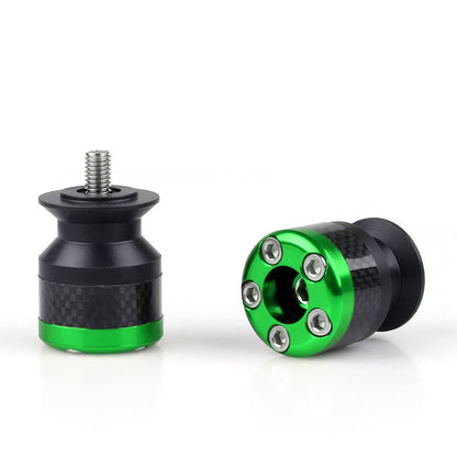 Universal Motorcycle CNC Carbon Fiber 10mm Swingarm Sliders Spools Green