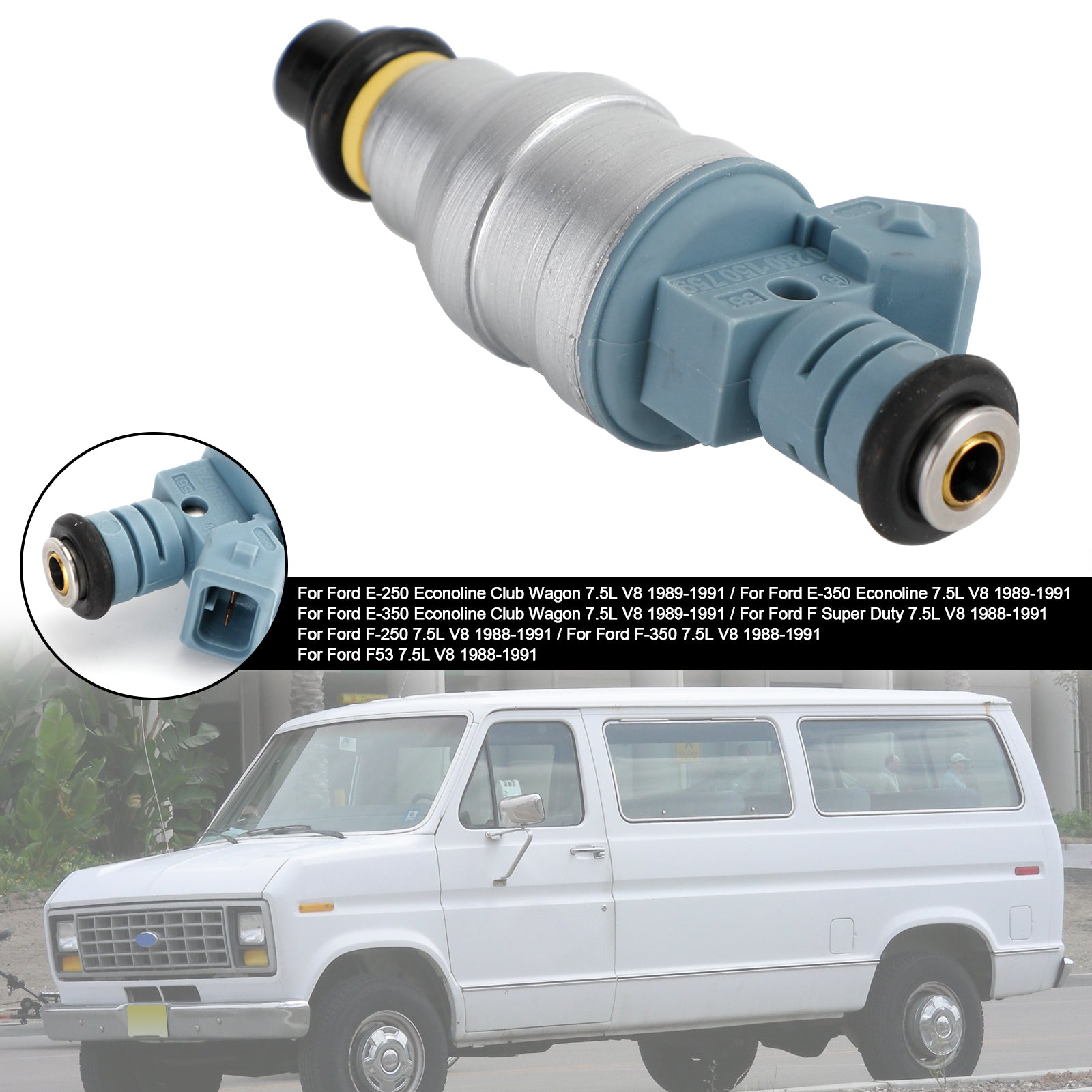 1PCS Fuel Injector 0280150759 F822-11120 Fit Ford F53 7.5L V8 1988-1991