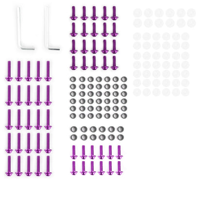 158Pcs Sportbike Windscreen Fairing Bolts Kit Fastener Clips Screws Purple