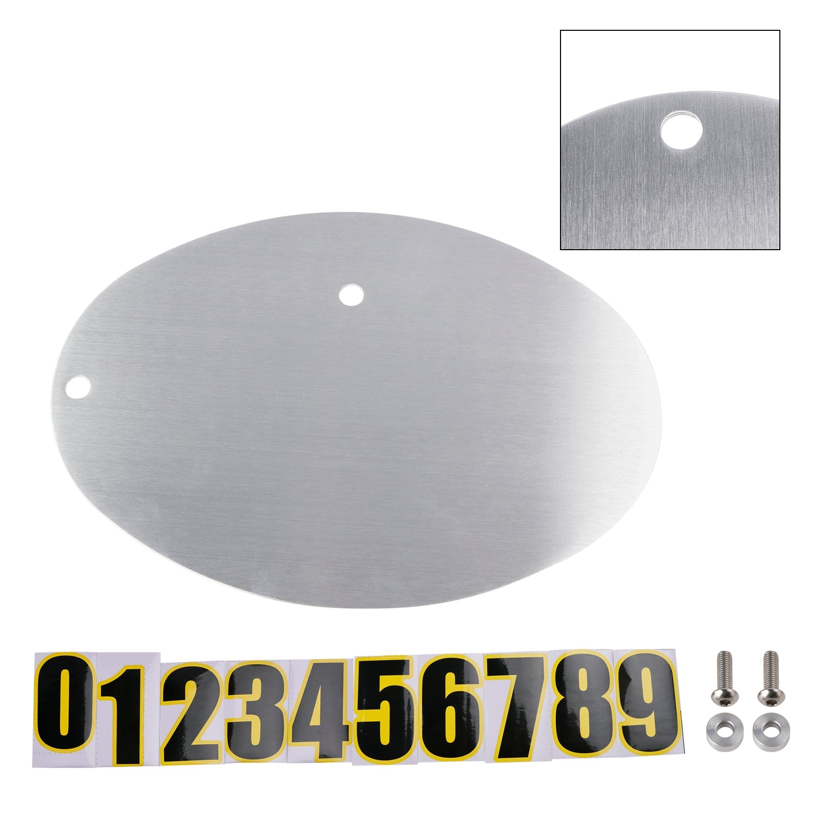 DIY Universal Motorcycle License Plate Aluminum Custom Oval Number Plate