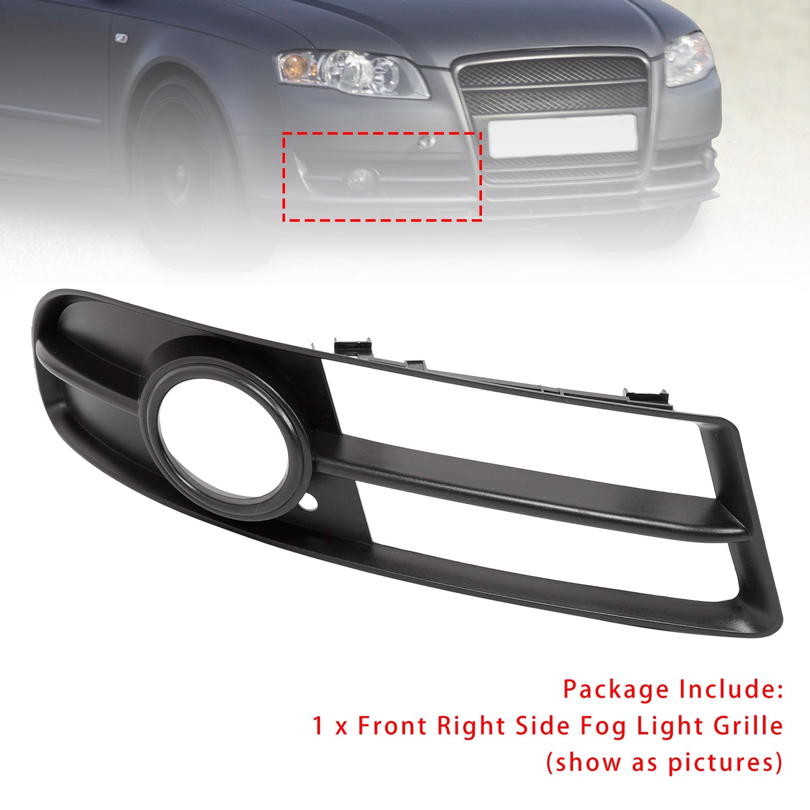 2005-2008 Audi A4 B7 S-Line S4 Front Right Side Bumper Grille Fog Light Grill