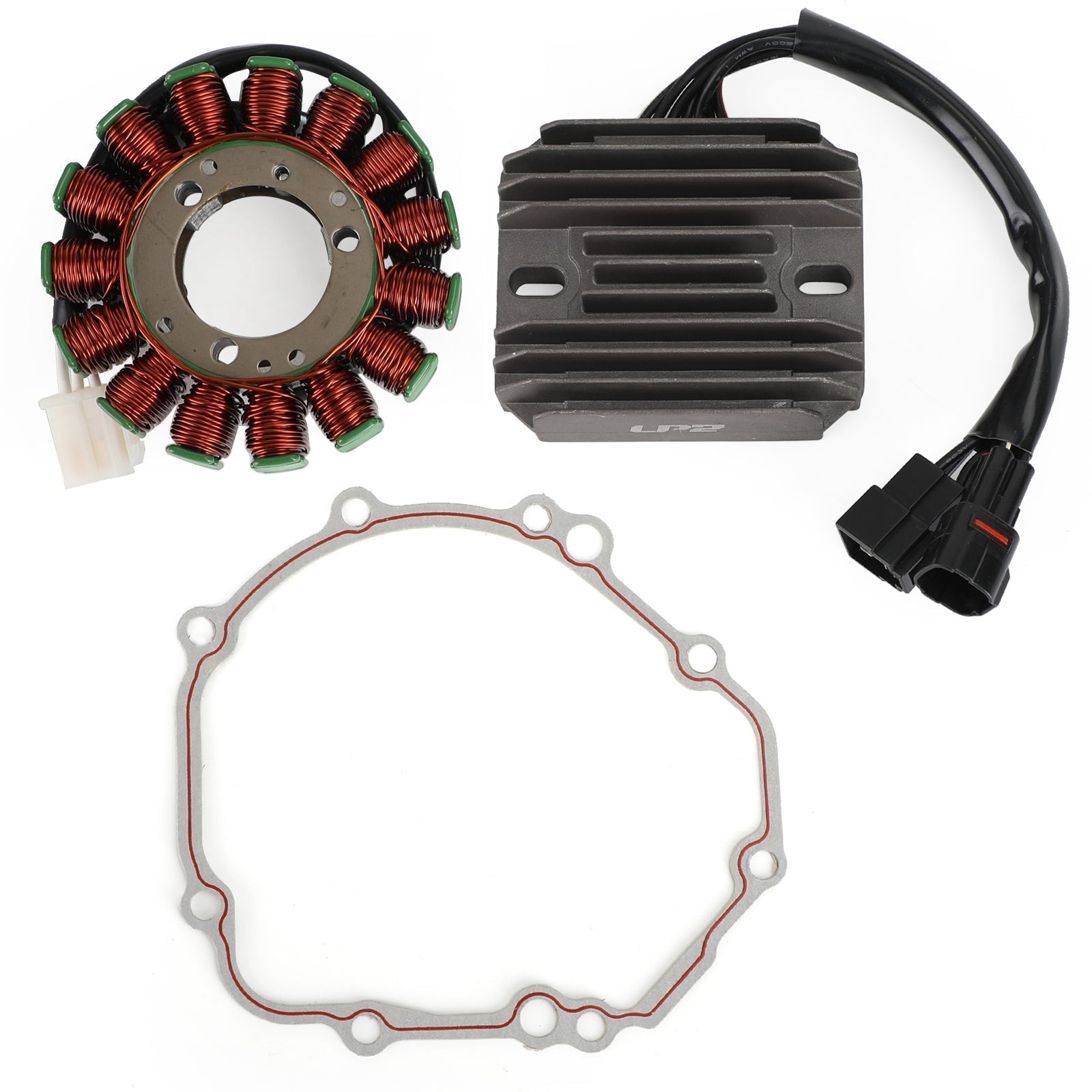 2007-2008 Suzuki GSX-R1000 GSXR1000 K7 K8 Stator Coil+Voltage Regulator Rectifier+Gasket 31401-41G10 32800-02H00 Generic
