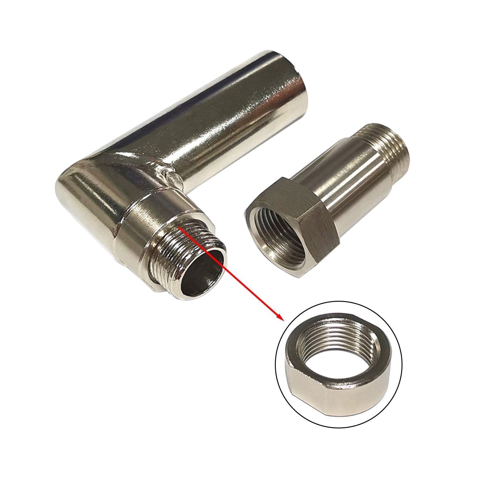 O2 Oxygen Spacer Sensor Angled Extender 90 Degree 02 Bung Extension M18 X 1.5
