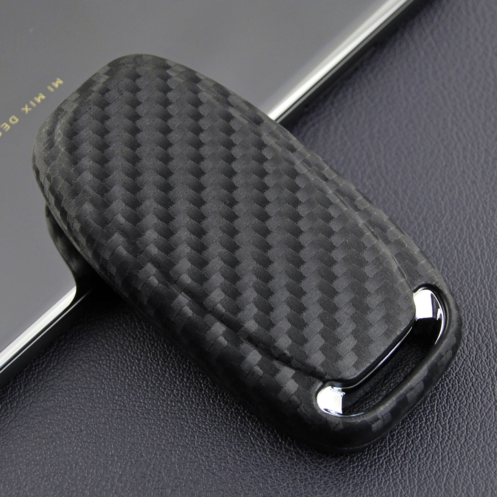 Leather Silicone Car Key Case Cover With Buckle For Audi