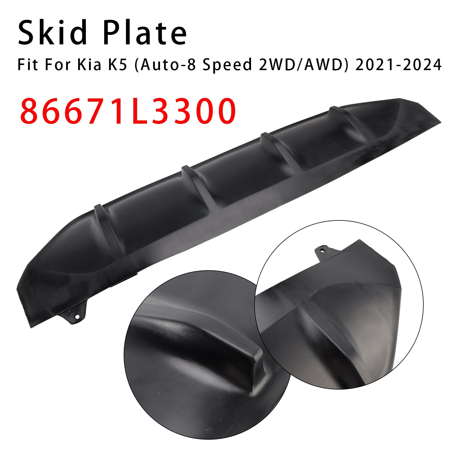 2021-2024 Kia K5 New Rear Lower Bumper Skid Plate Shield 86671L3300