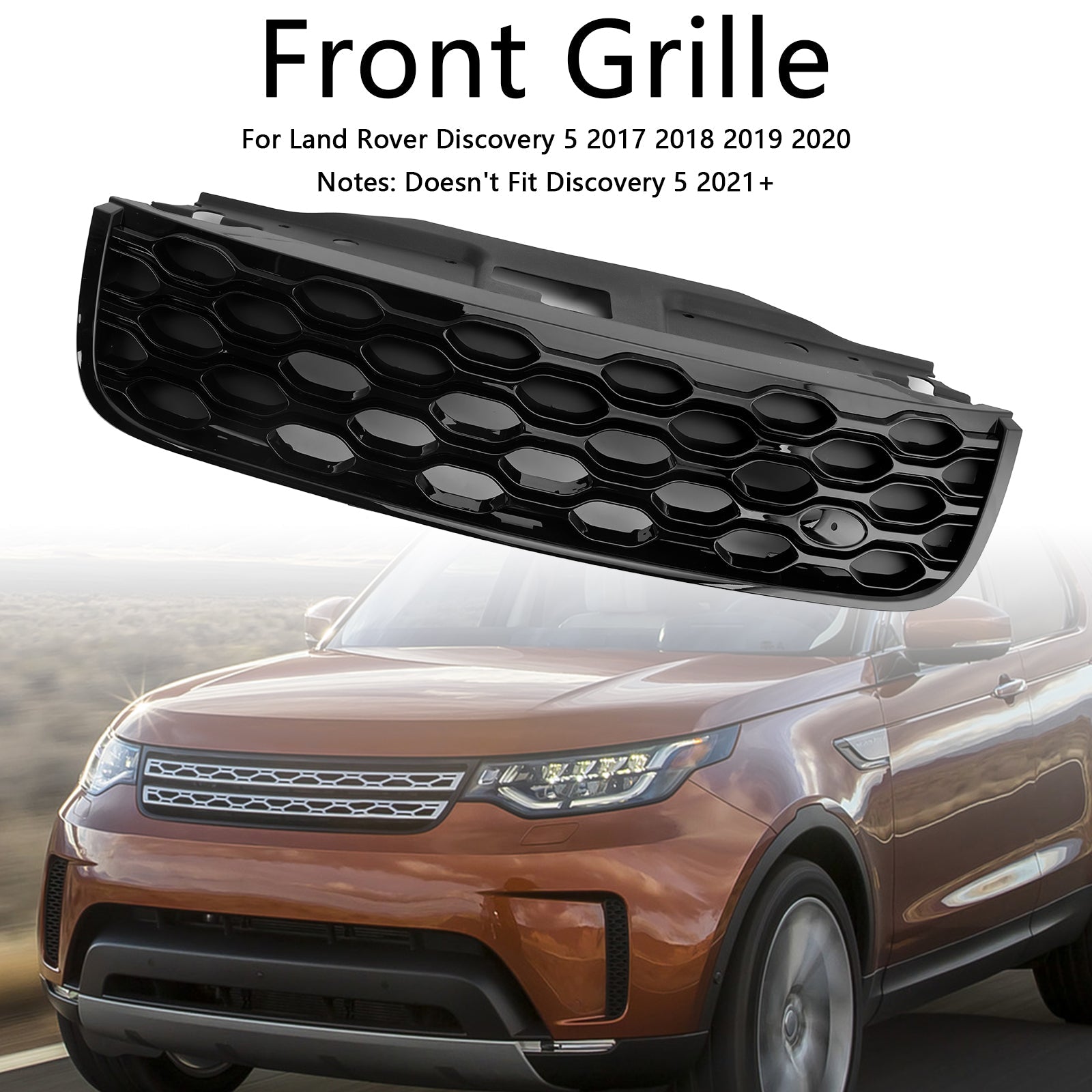 2017 2018 2019 2020 Land Rover Discovery 5 L462 Front Bumper Grill Grille Black