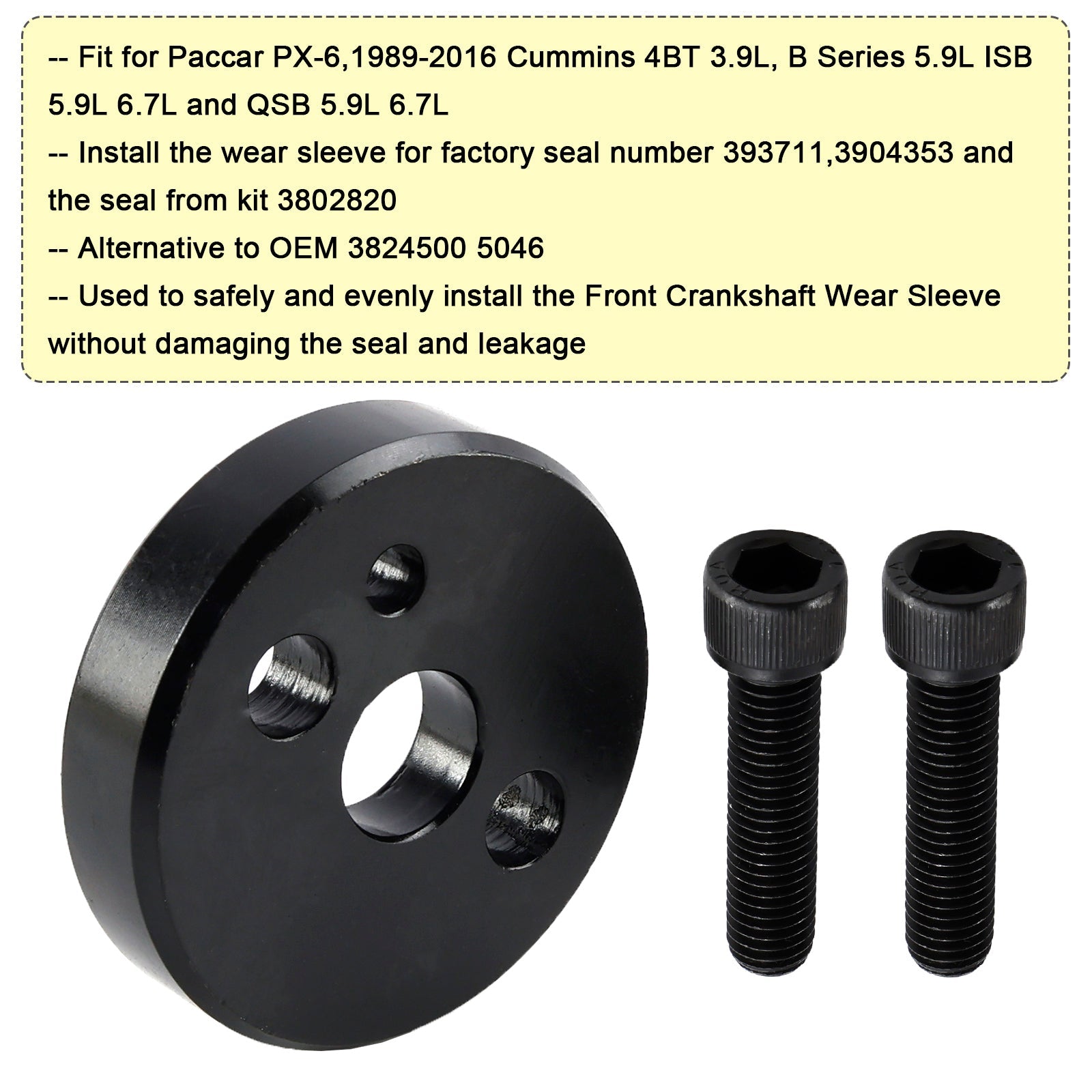 1989-2016 Cummins 3.9L 5.9L 6.7L Front+Rear Crankshaft Seal Remover & Installer Tool