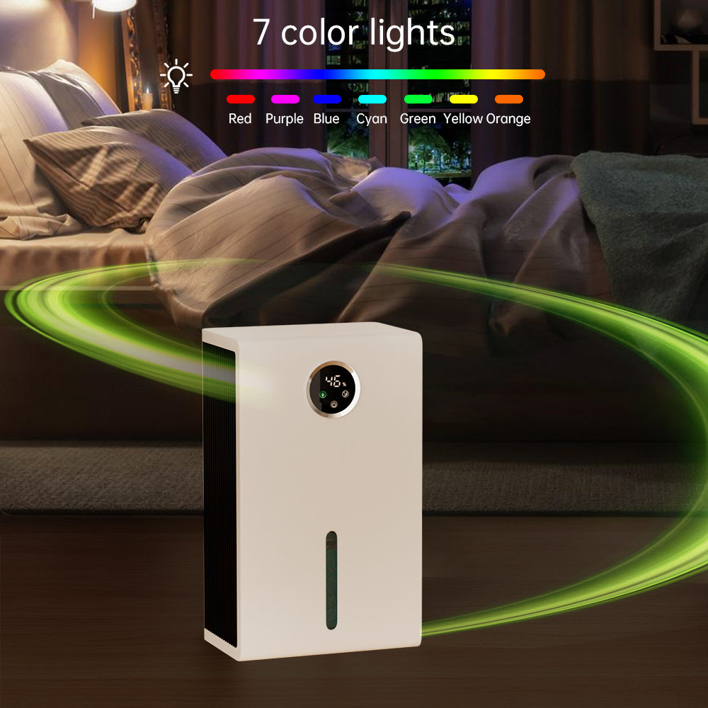 Portable 120oz Dehumidifier: for 1000 sq.ft, Quiet, Energy-Saving, with Air Purification & LED Light