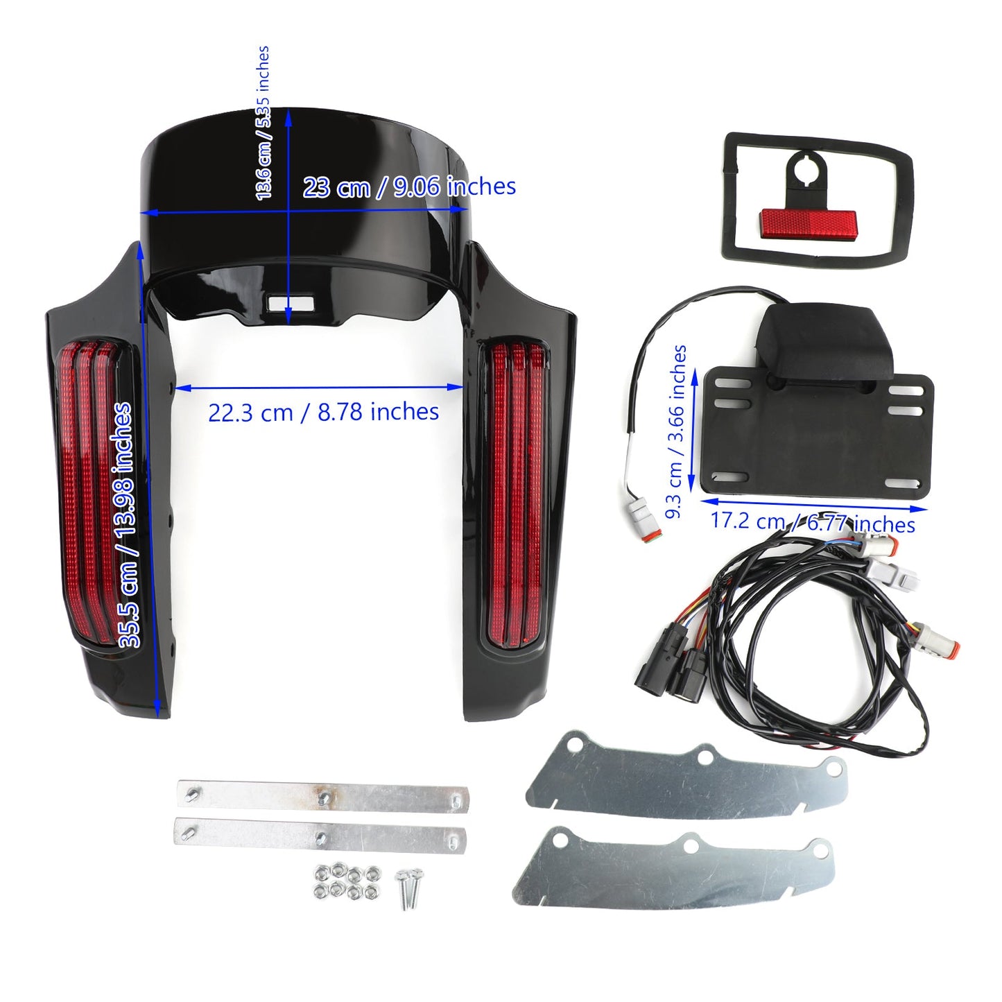 Touring Road King FLHR Street Glide FLHX Rear Fender LED Light fit for