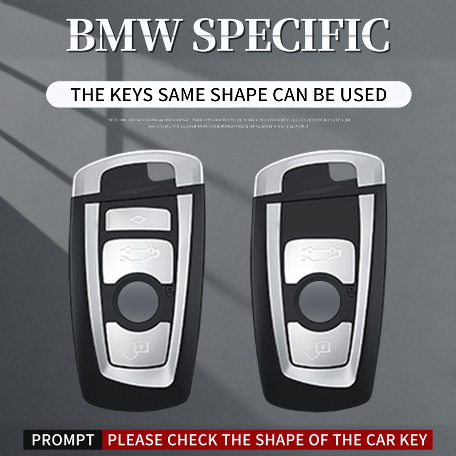Aluminum Alloy TPU Black Car Key Case Cover With Buckle For BMW x3 x1 x5
