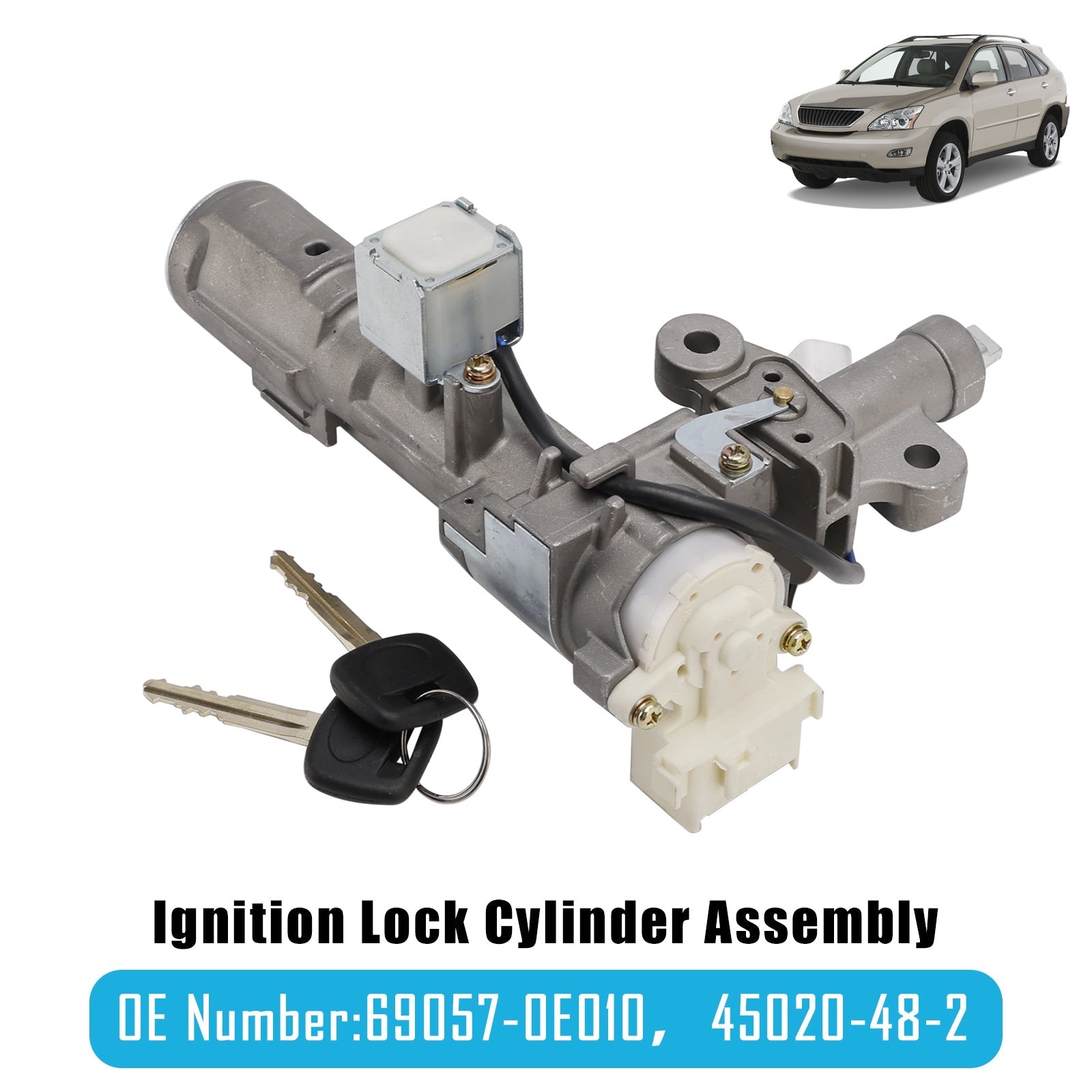 2007-2009 For Lexus RX350 3.5L Ignition Lock Cylinder Assembly 2 Keys 69057-0E010