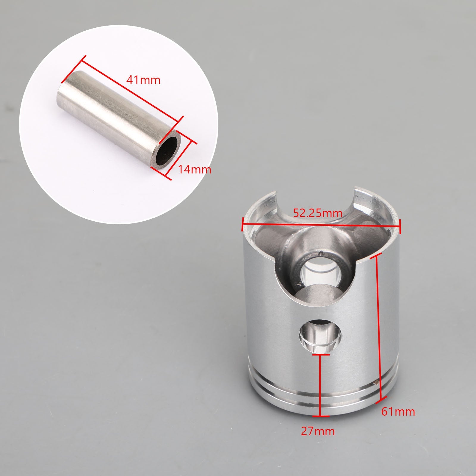 Piston Kit +0.25MM Bore 52.25mm Fit for Yamaha YB100/DX100/AG100/LT2/LT3 100cc