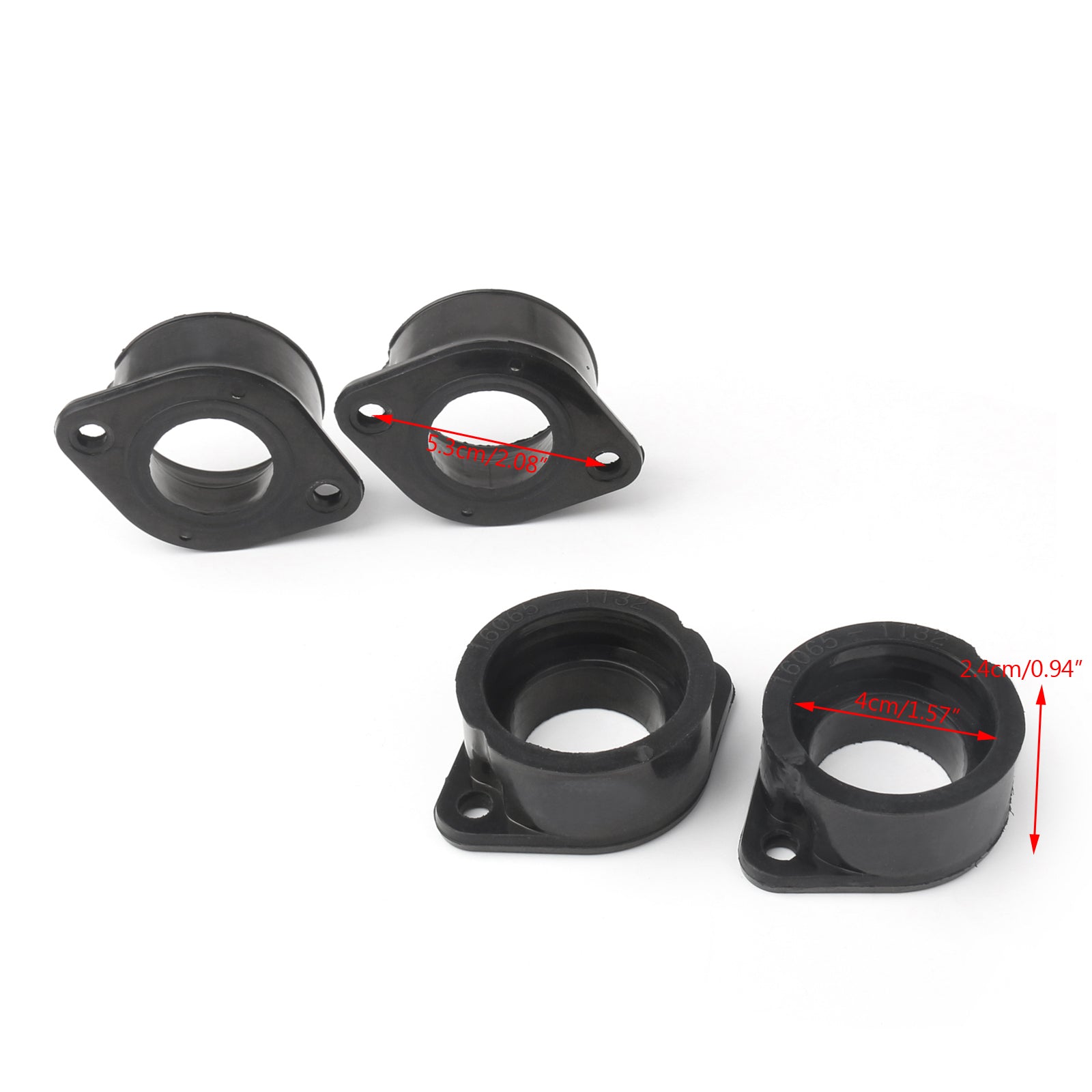 Kawasaki KZ650/KZ700/KZ750/ZN700/ZX750 Intake Manifold Carb Boots Set 16065-1132 Generic