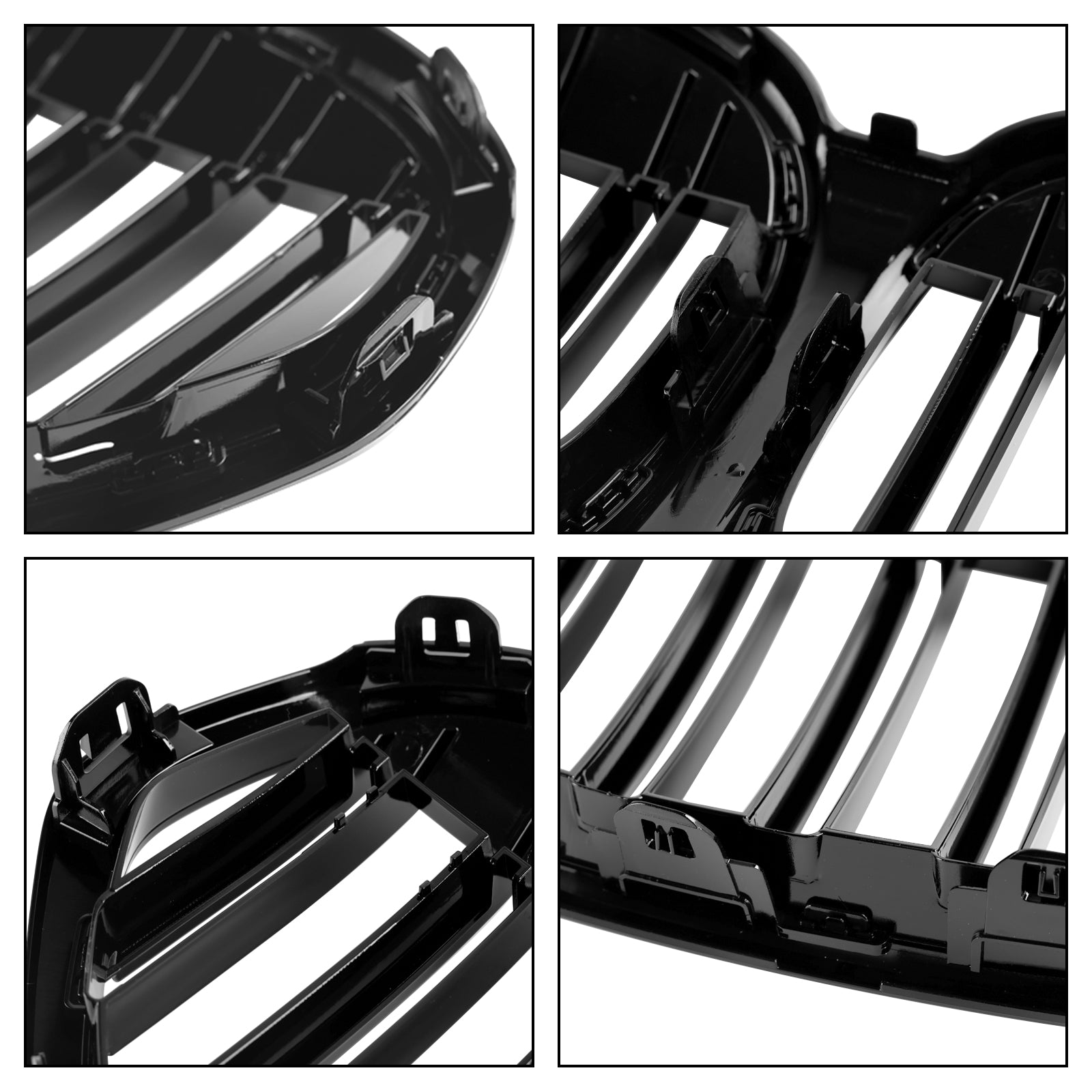 BMW X1 F48 F49 Dual Slat 2019-2021 Gloss Black Front Kidney Grille Grill