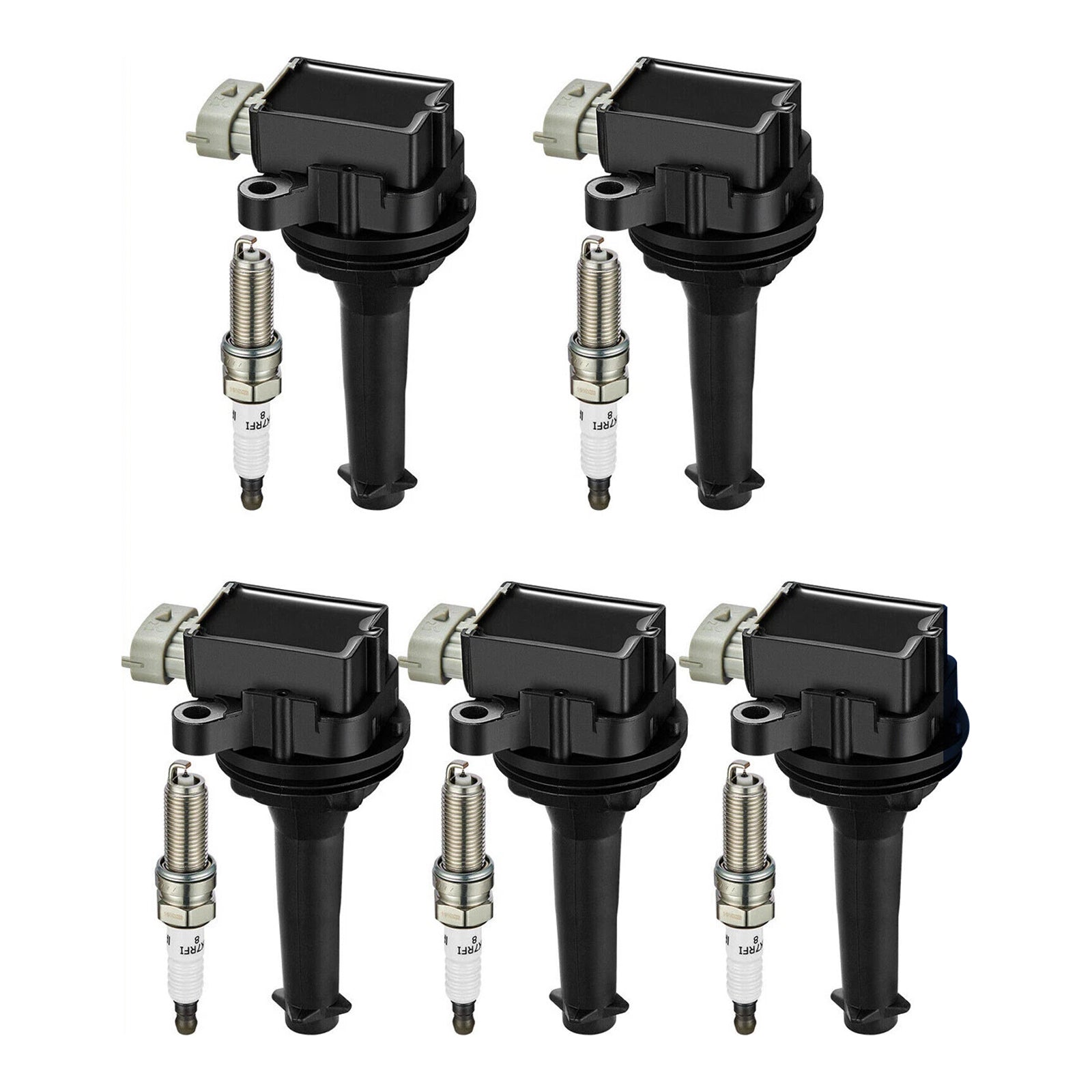 2012-2016 Volvo S60 2.5L L5 5x Ignition Coil Pack UF517+Spark Plugs