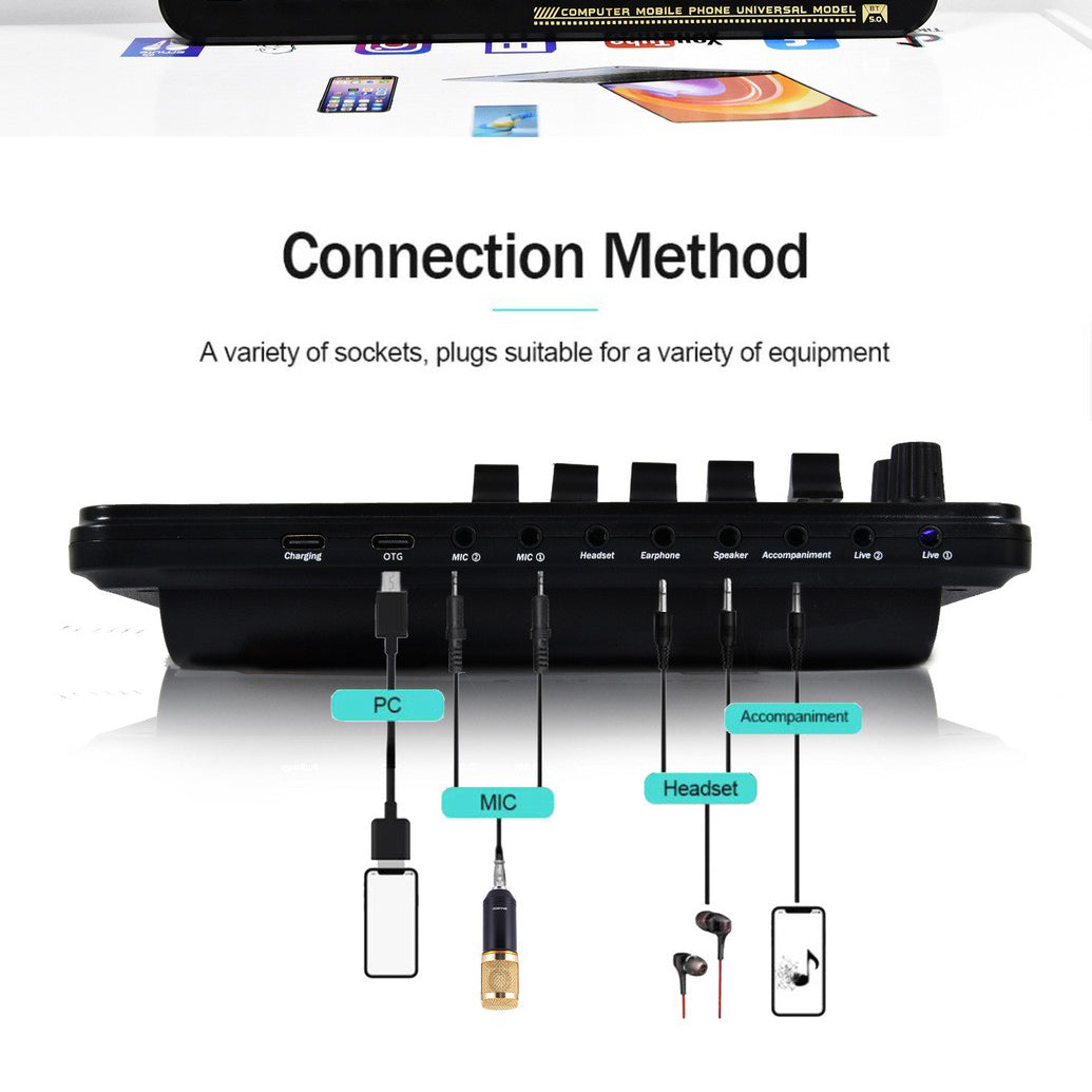 V10 Live Sound Card Set Condenser M800 Microphone Mobile Karaoke Computer Live Tik Tok Equipment Set
