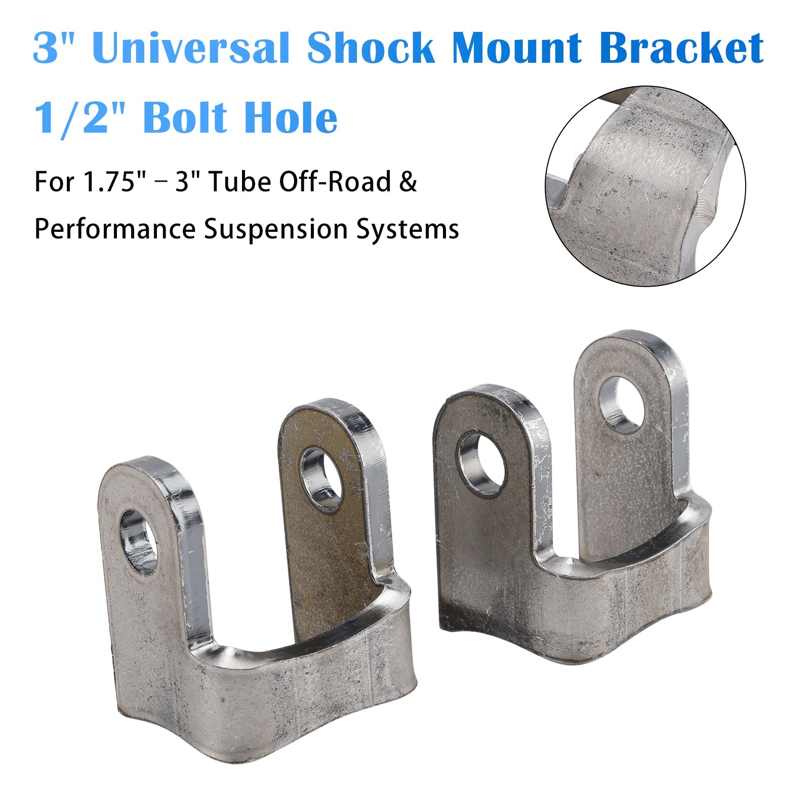3" Universal Shock Mount Bracket 1/2" Bolt Hole For 1.75"–3" Performance Suspension