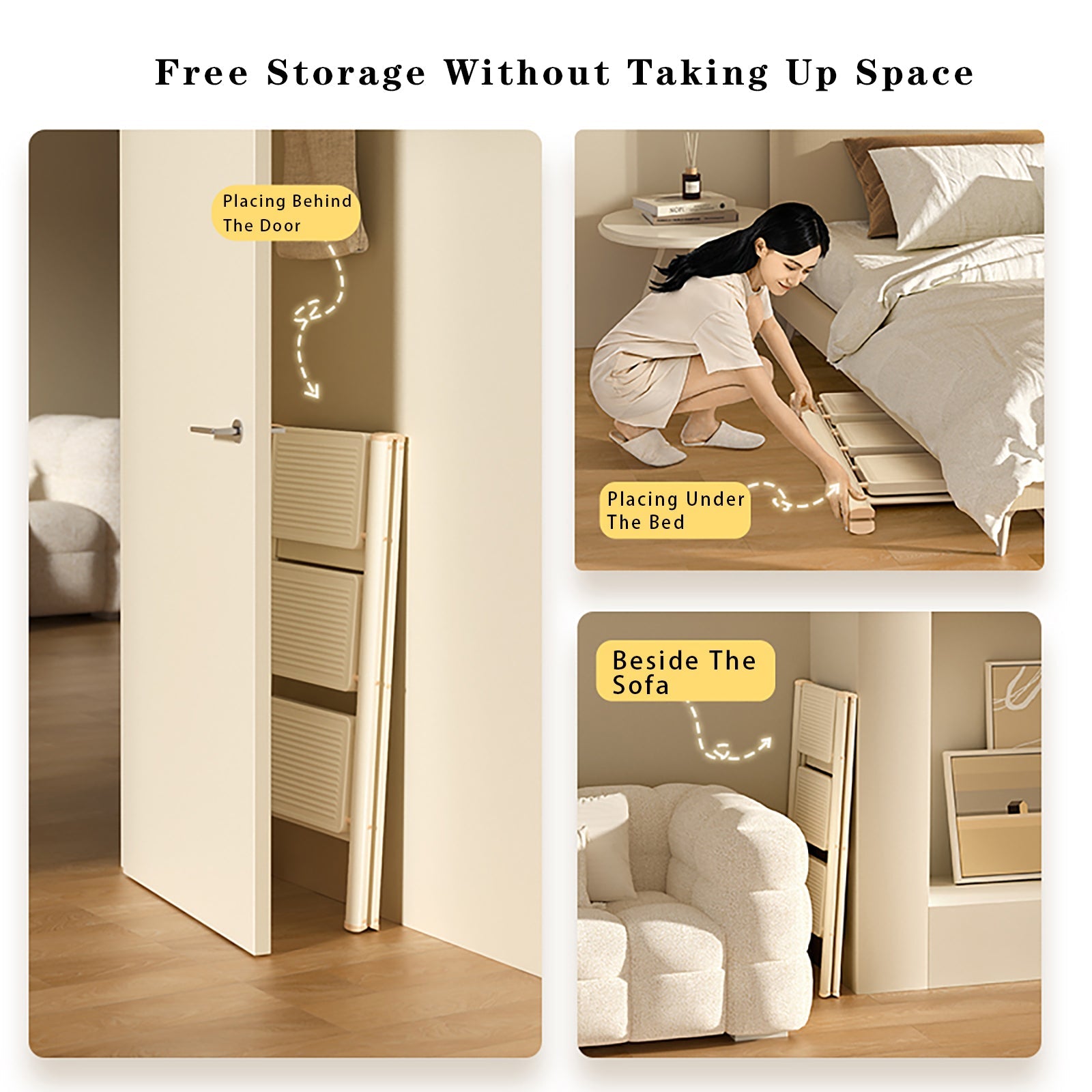 Lightweight 3 Step Ladder, Foldable & Portable, 330.7 lbs Capacity, for Home Use