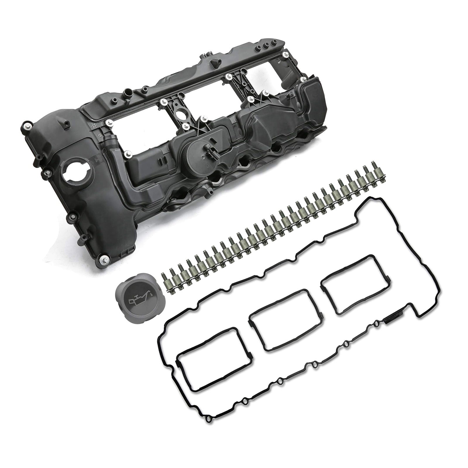2014-2016 BMW 335i GT xDrive N55B30 3.0T Valve Cover w/ Gasket+Cap 11127570292