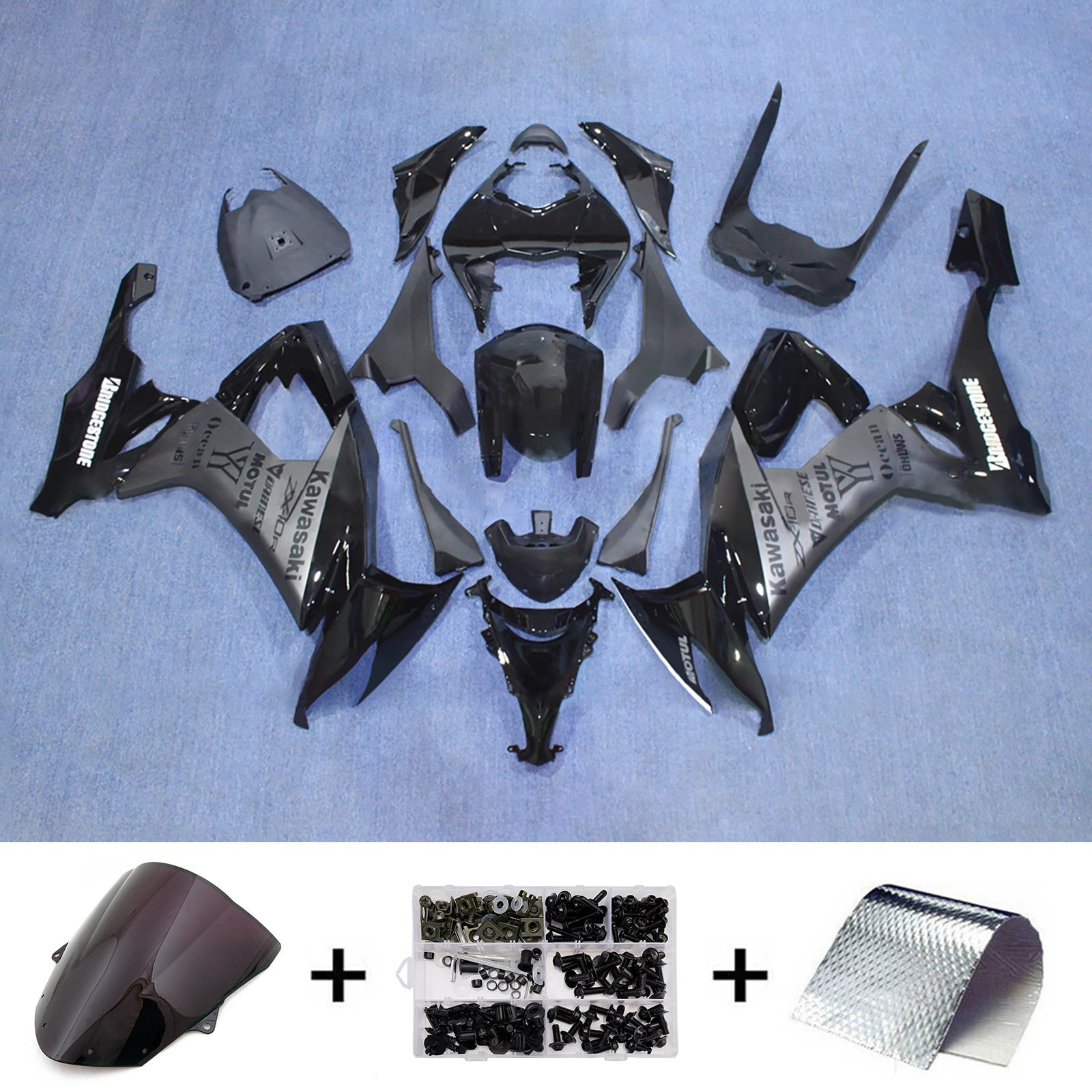 Injection Fairing Kit Bodywork Plastic ABS fit For Kawasaki ZX10R 2008-2010