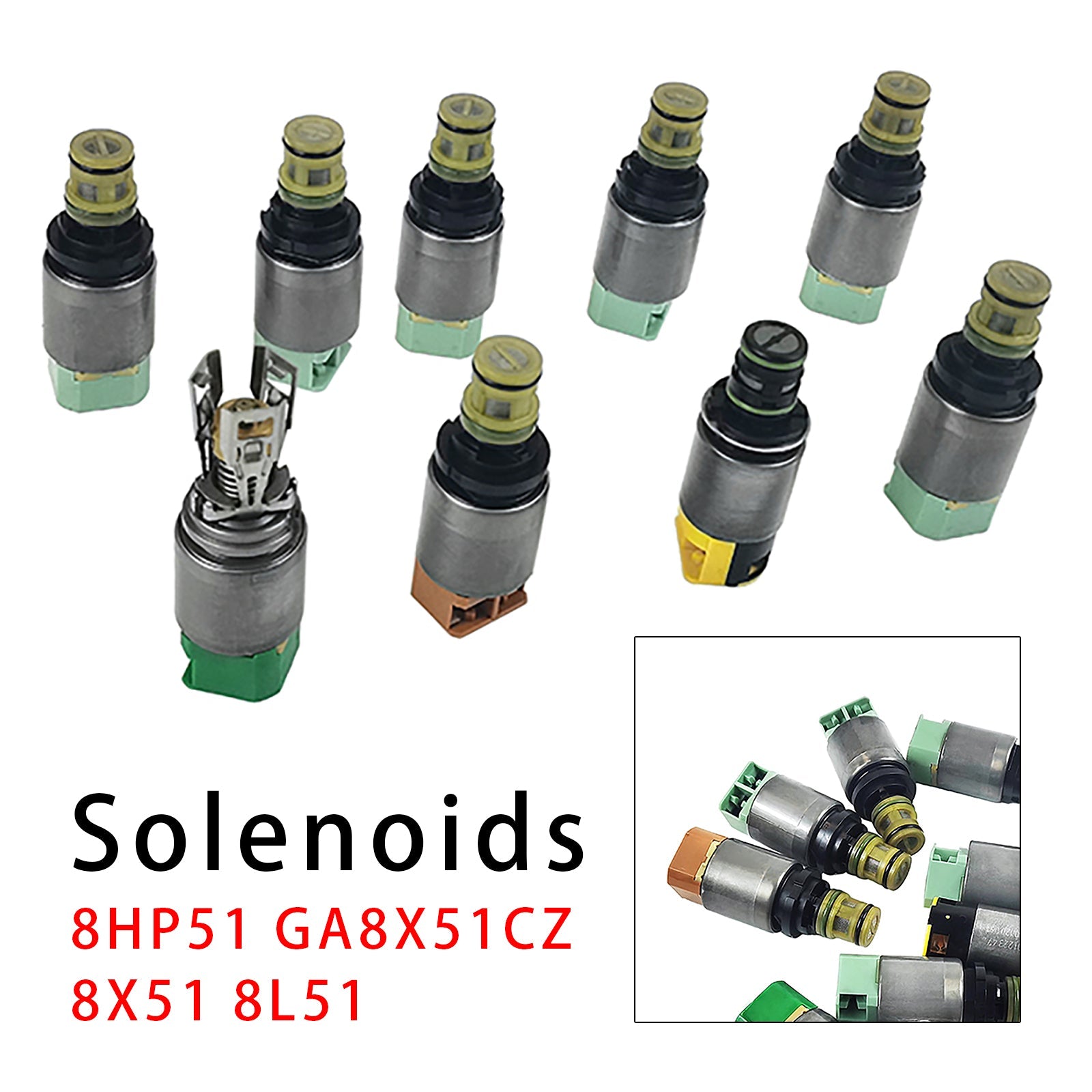 9PCS 8HP51 GA8X51CZ 8X51 8L51 8-Speed Transmission Solenoid Kit For BMW