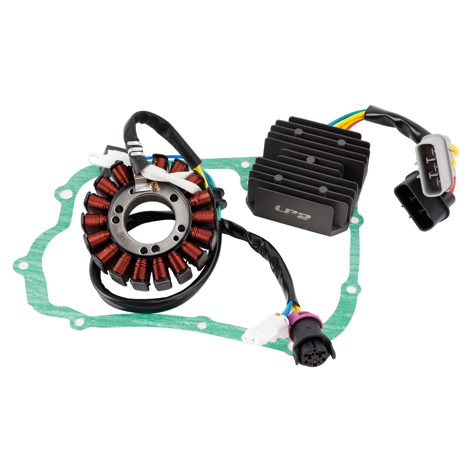 2012 Linhai ATV 400 2B Magneto Stator 2-Plug Regulator Gasket Kit 27450 27747