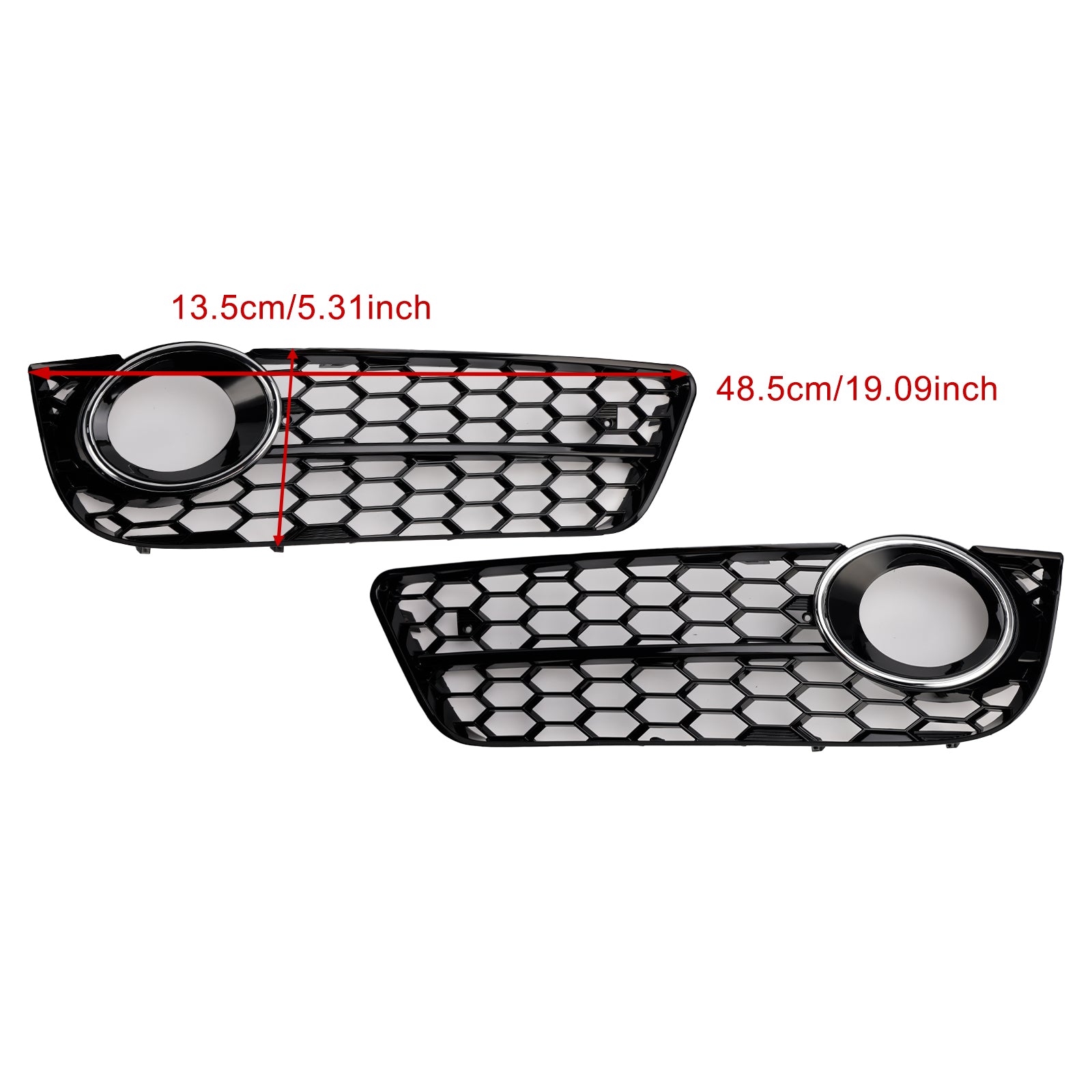 2007-2011 Audi A5 2PCS Honeycomb Front Fog Lamp Cover Grille Grill 1522024