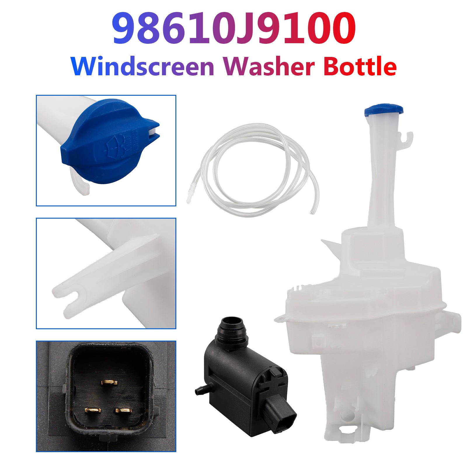 2018-2021 for Hyundai Kona Windscreen Washer Bottle With Pump Sensor & Cap 98610J-9100