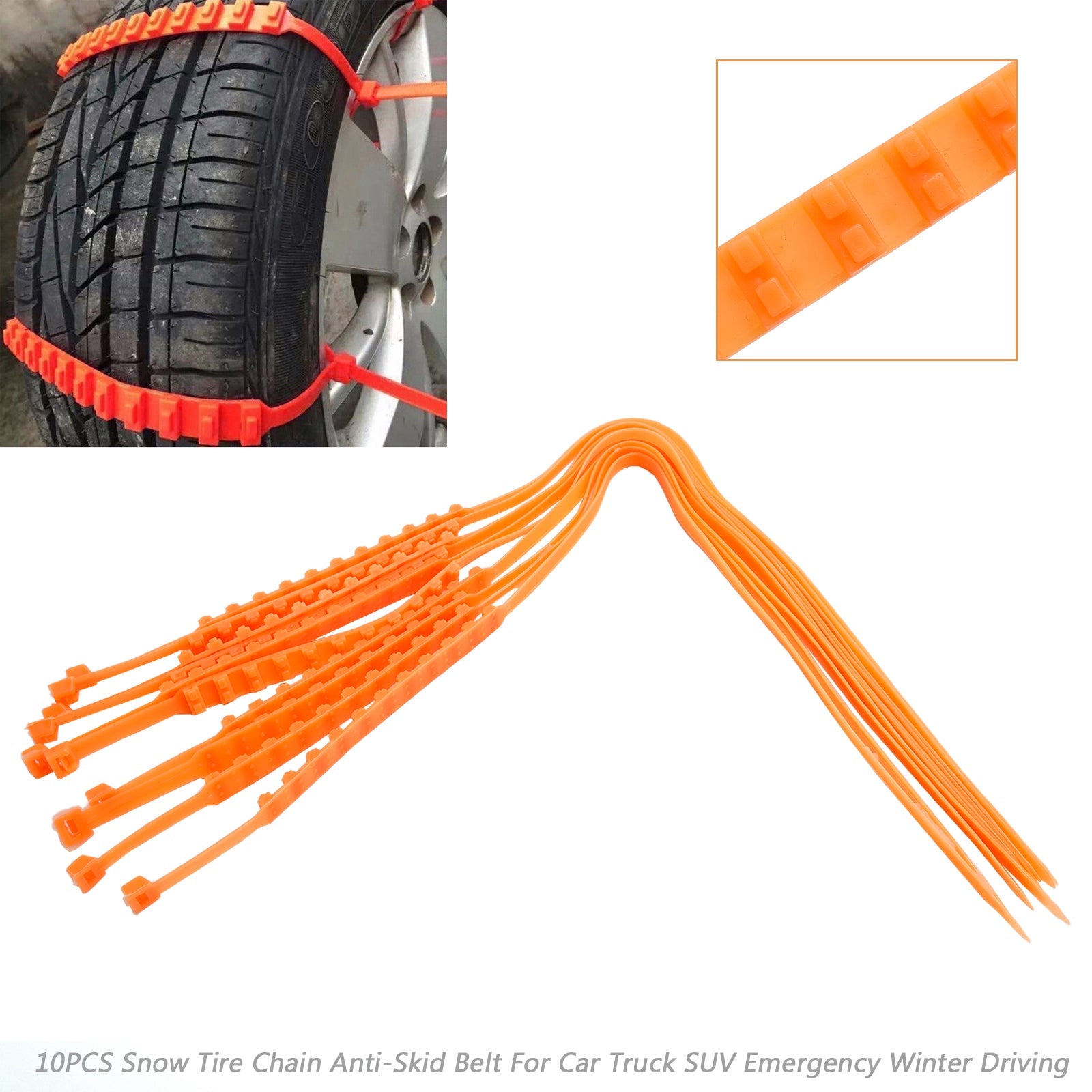 10/20/40PCS Snow Tire Chain Anti-Skid Belt For Car Truck SUV Winter Driving