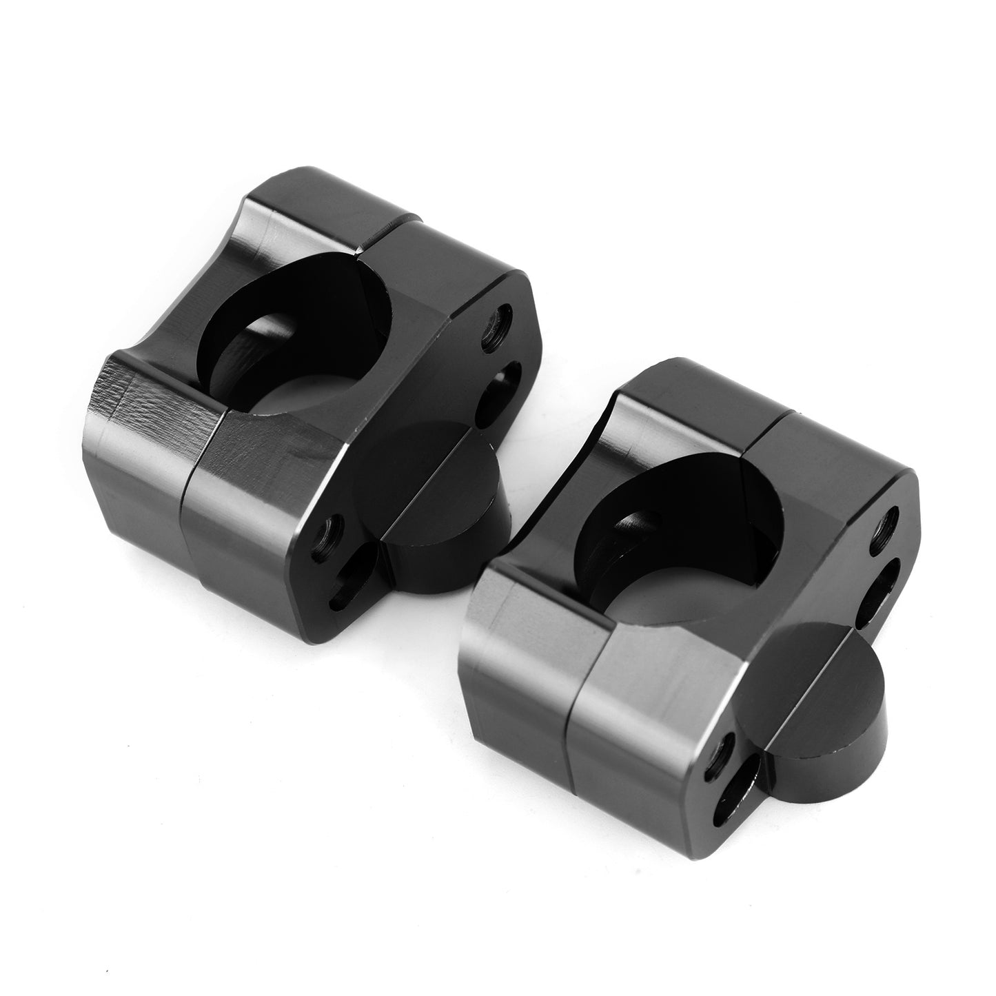 CNC Aluminum Motorcycle Handlebar Risers 22-28mm Universal Clamp Mount Black