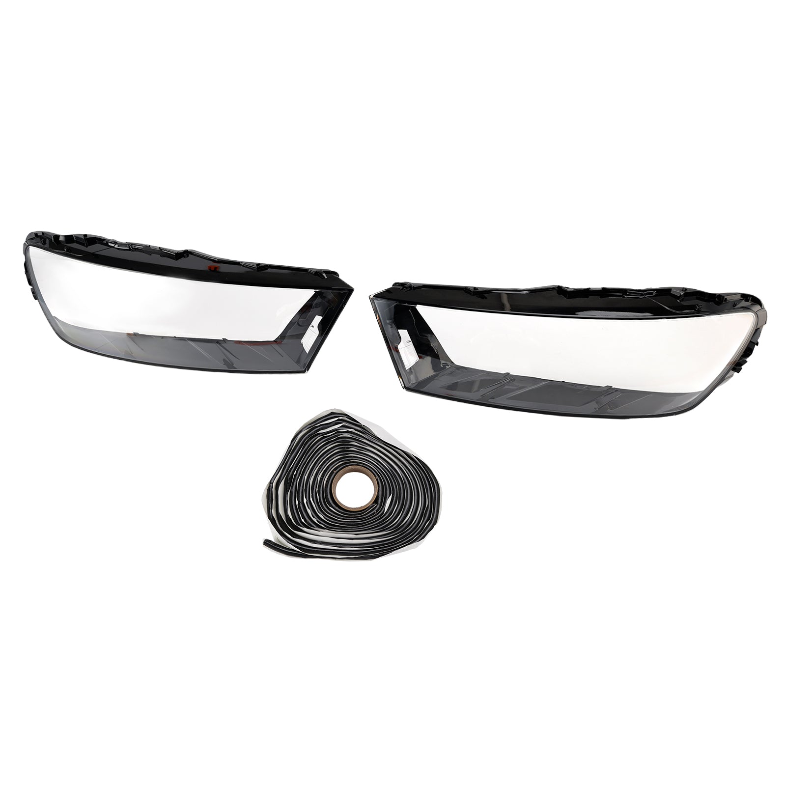 2016-2019 For Audi Q7 Pair Car Headlight Lens Cover LH+RH Lampshade Shell Glue