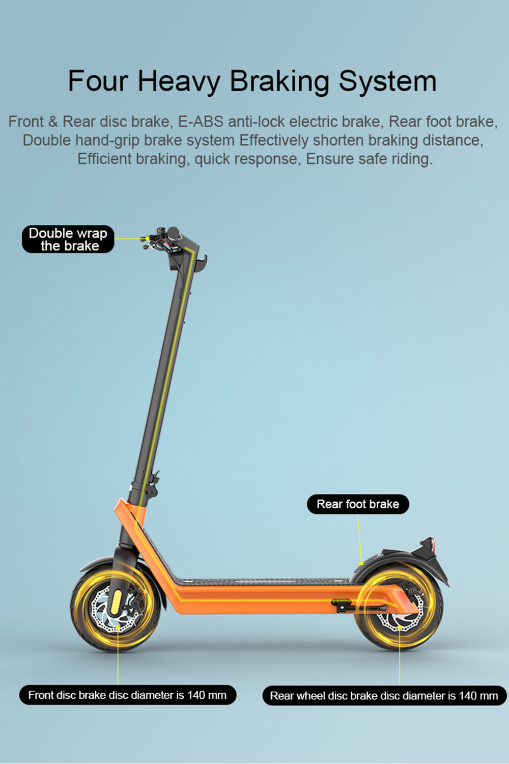 40km/h 10" Folding Electric Scooter 500W Range 70KM For Adult City Commute