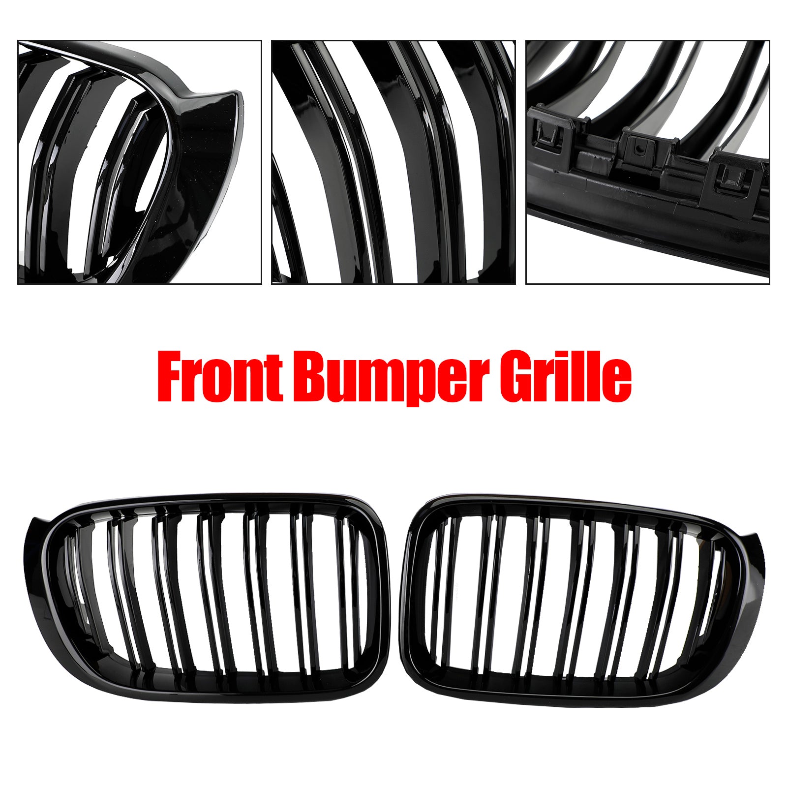 2014-2017 BMW X3 X4 F25 F26 Gloss Black Front Bumper Kidney Grille Grill