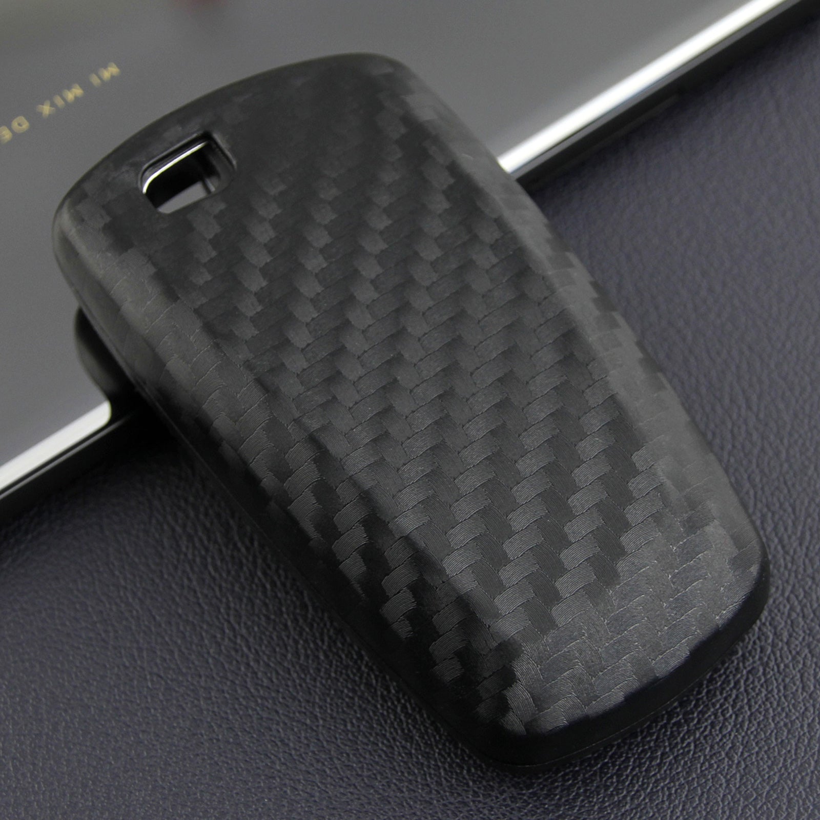 Leather Silicone Car Key Case Cover With Buckle For BMW Square