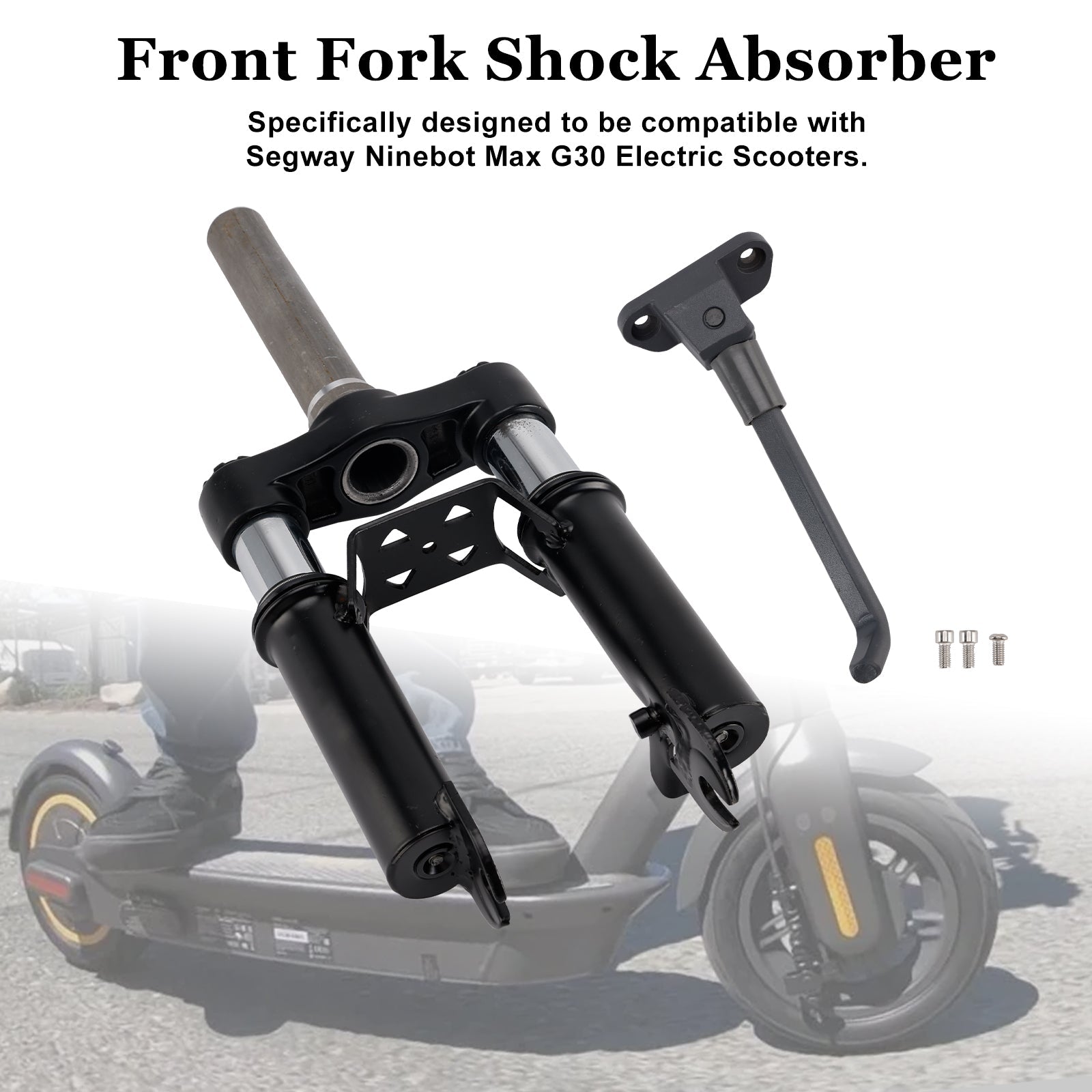 Front Fork Shock Absorber with Foot Stand for Ninebot Max G30 E-Scooters