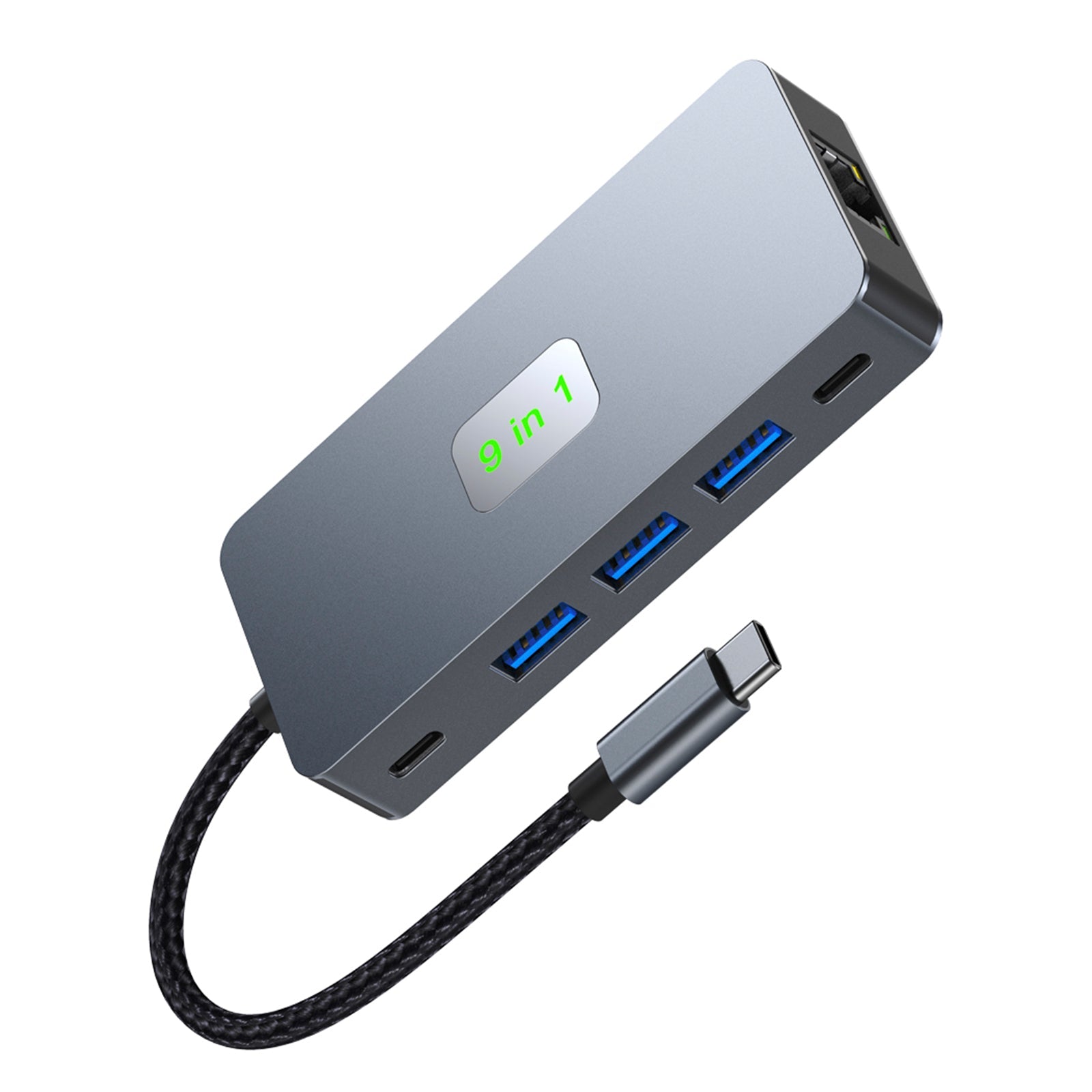 9 in 1 TYPE-C to RJ45(Gigabit)+USB3.0*3+HDMI+USB-CS Data+PD100W+SD/TF iPad Pro